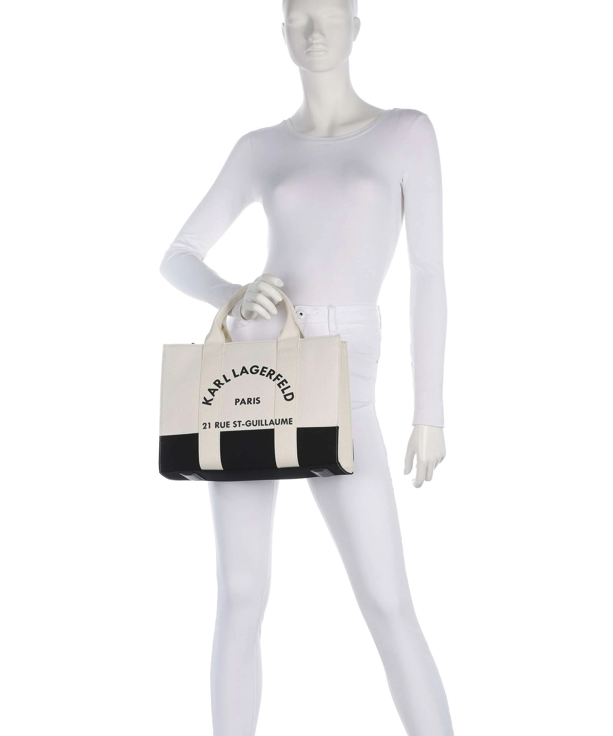 Karl Lagerfeld K/Rue St Guillaume Medium Torebka white/black - Image 3