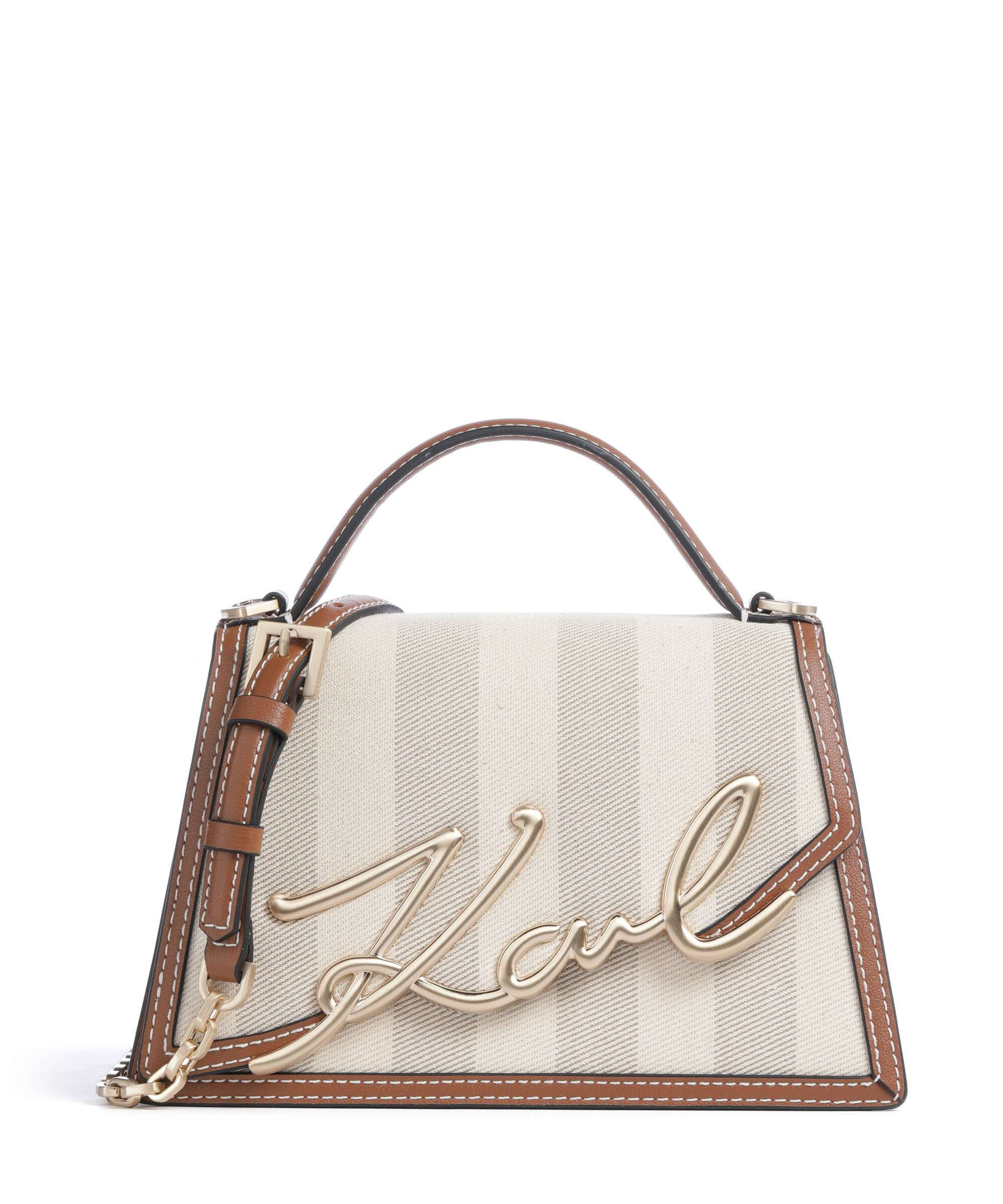 Karl Lagerfeld K/Signature 2.0 Medium Torebka natural canvas/tan
