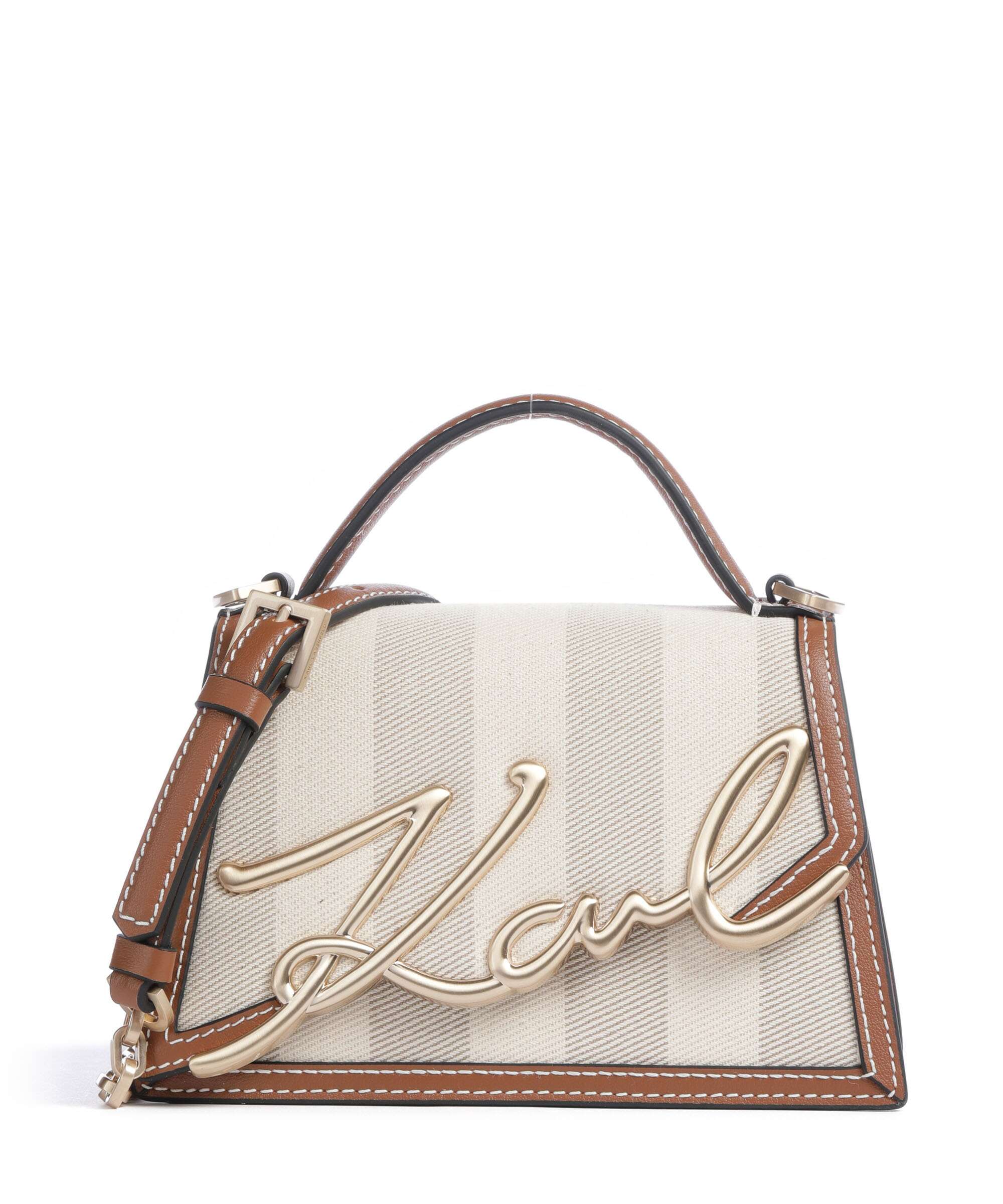 Karl Lagerfeld K/Signature 2.0 Small Torba przez ramię natural canvas/tan