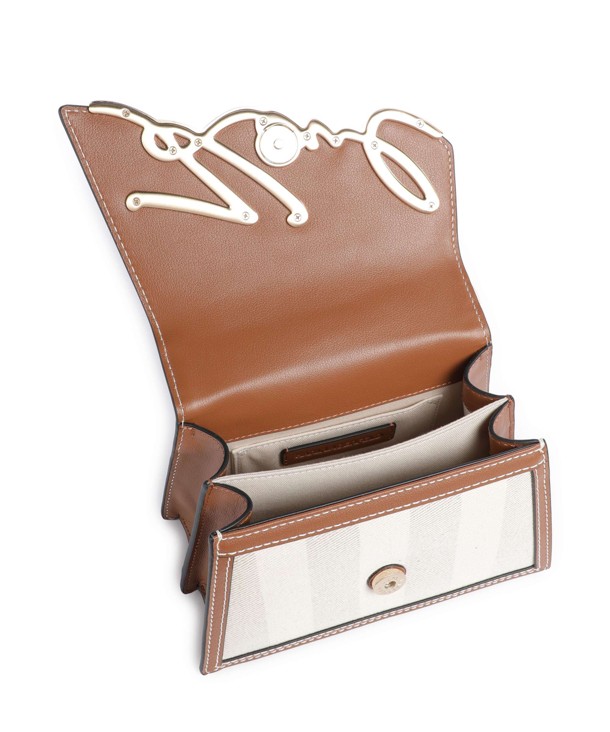 Karl Lagerfeld K/Signature 2.0 Small Torba przez ramię natural canvas/tan - Image 6