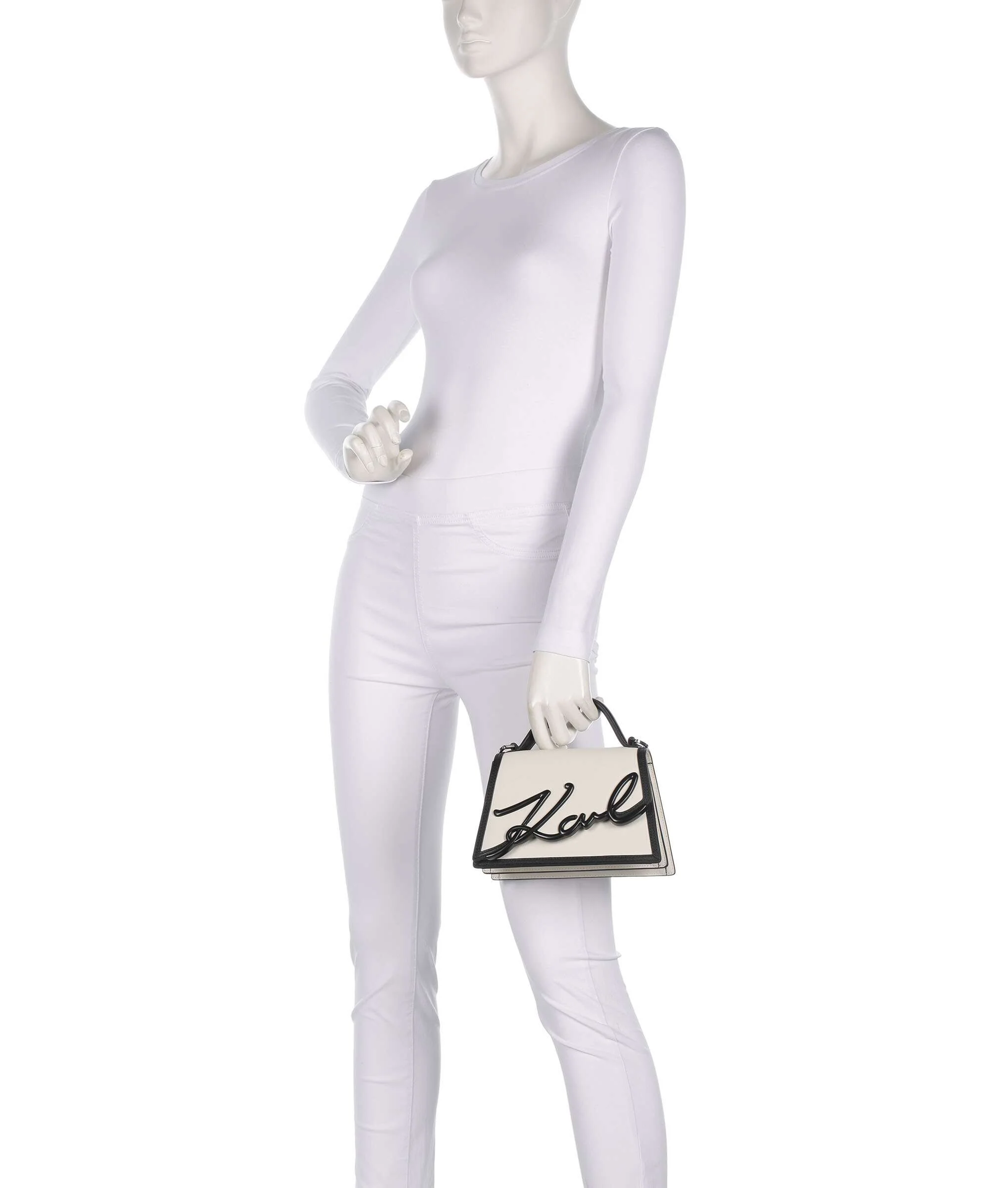 Karl Lagerfeld K/Signature 2.0 Torba przez ramię white/black - Image 3