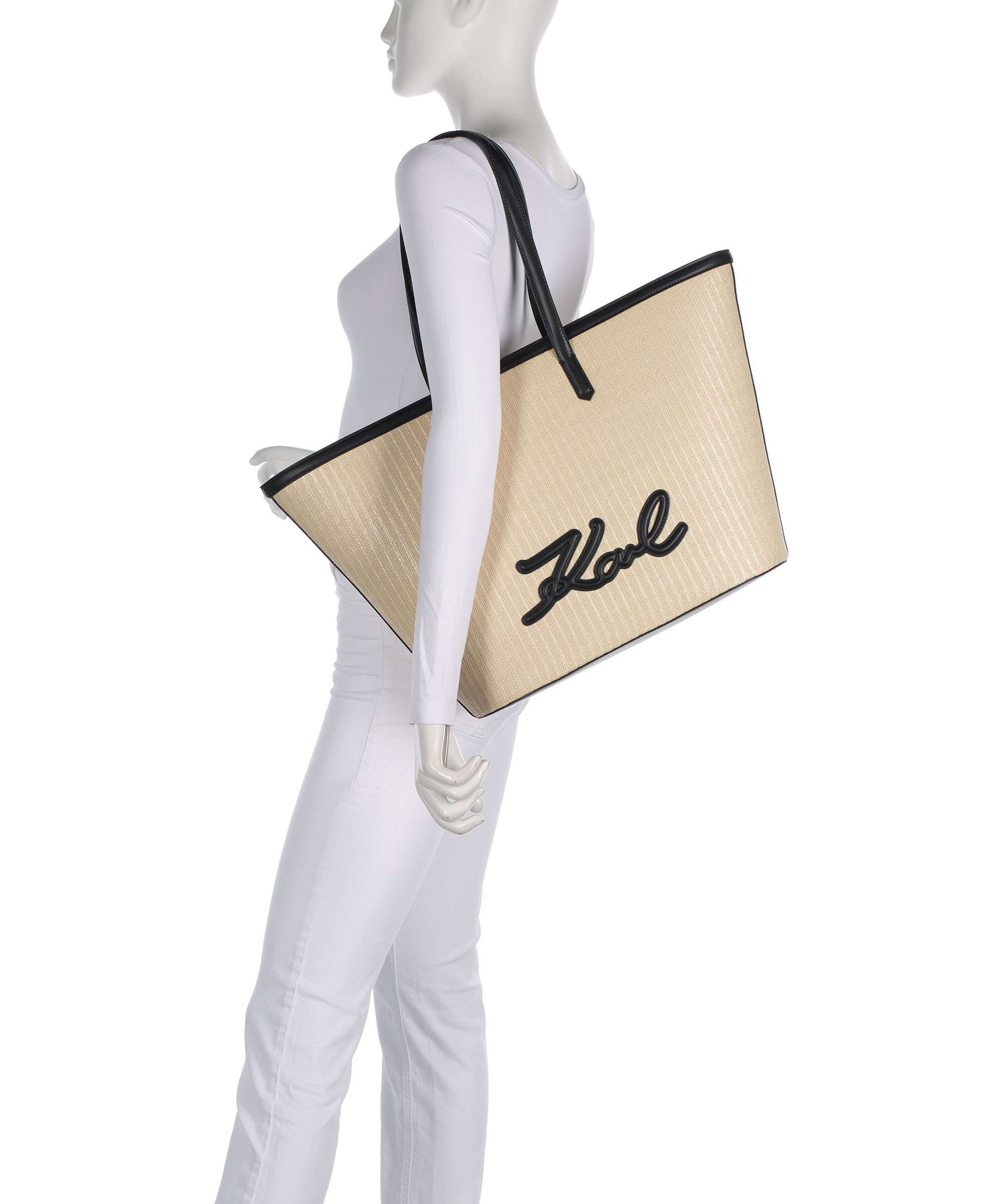 Karl Lagerfeld K/Signature Torba na zakupy natural/black - Image 3