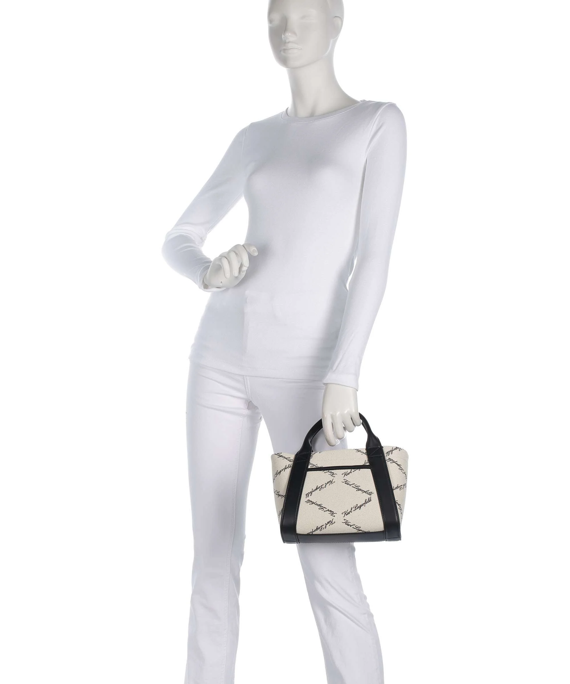 Karl Lagerfeld K/Ville Small Torebka natural canvas/black - Image 3