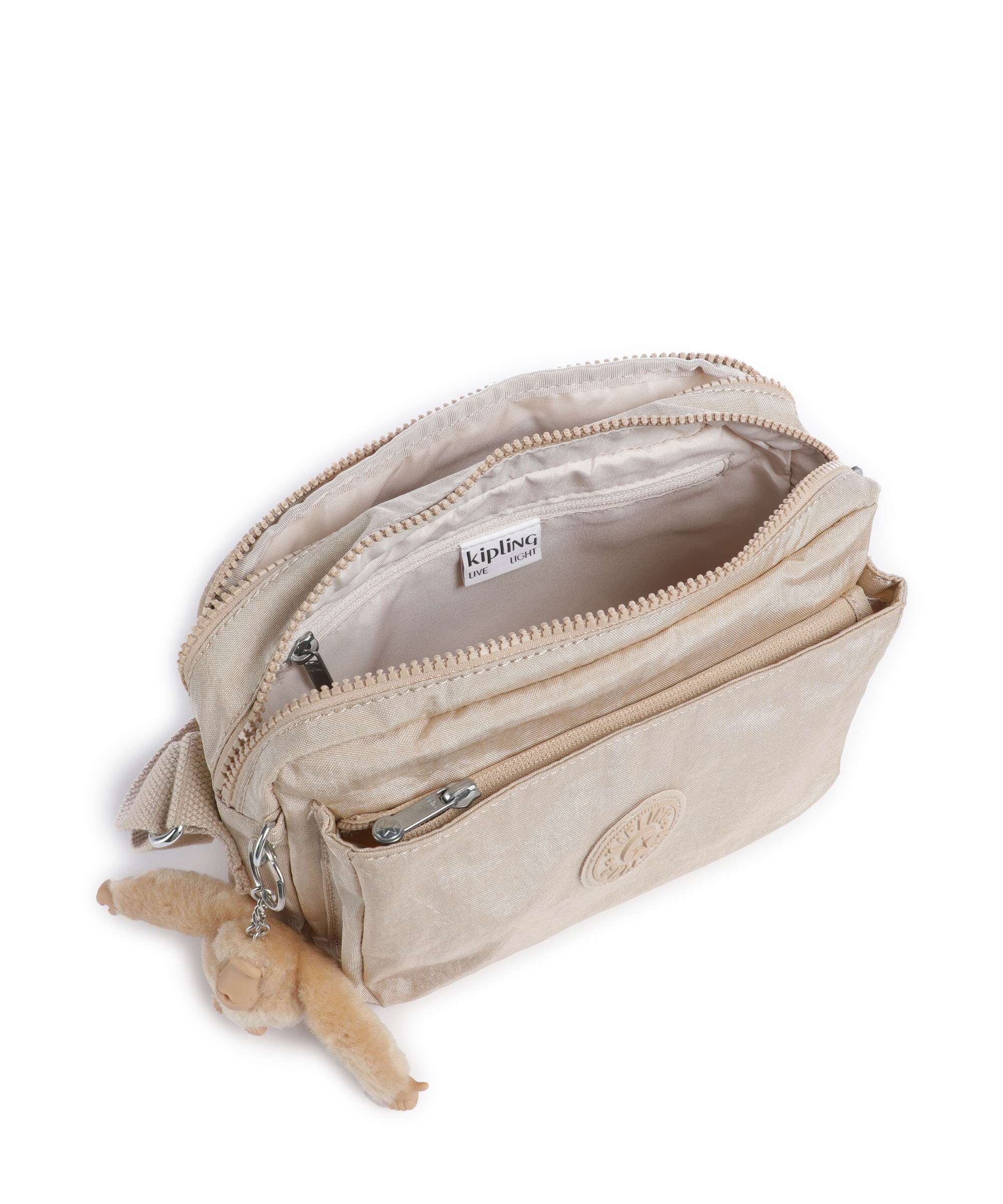 Kipling Basic Abanu M Torba przez ramię sparkled beige - Image 6