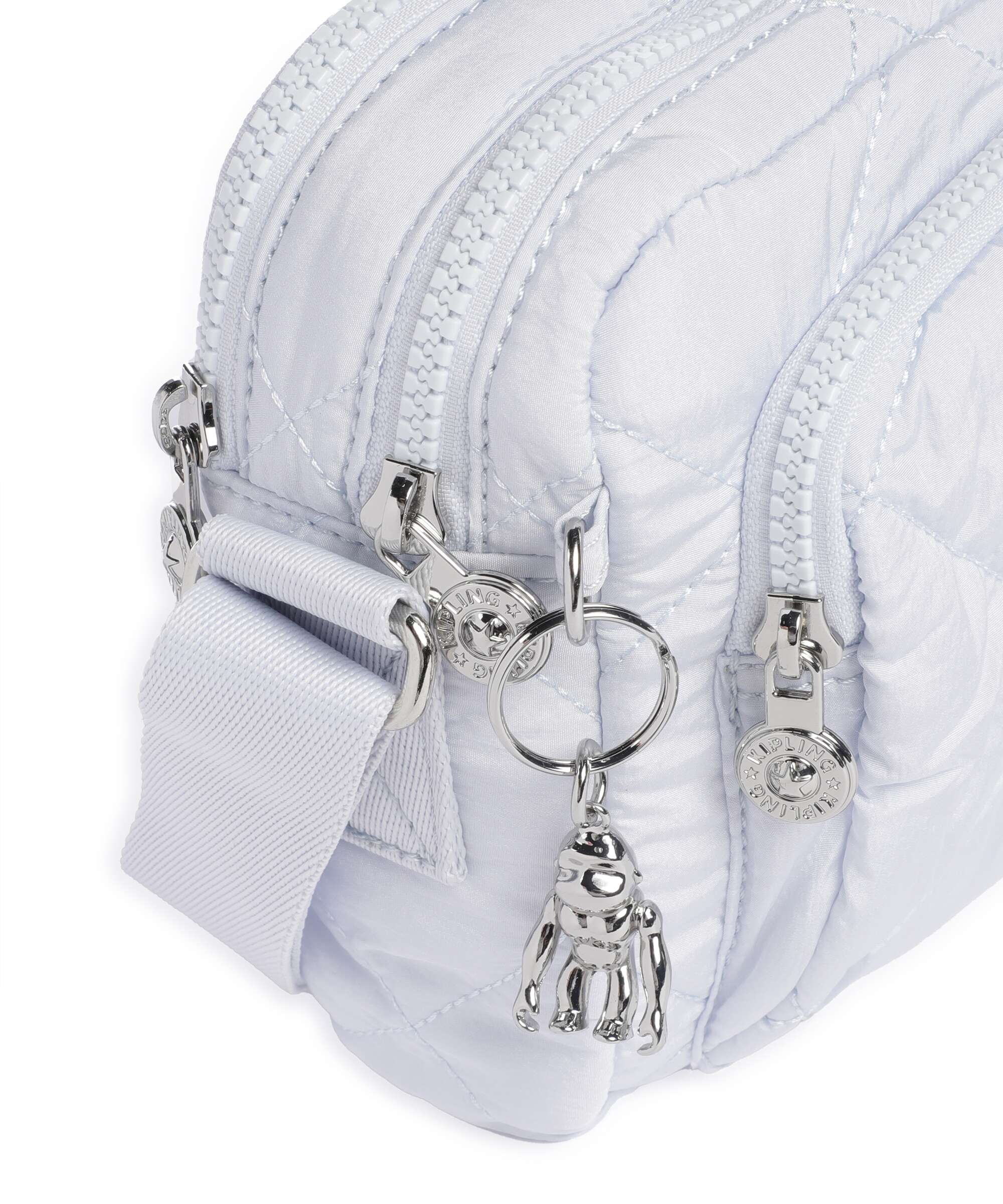 Kipling Crinkled Quilt Abanu M Zip Torba przez ramię water blue - Image 4