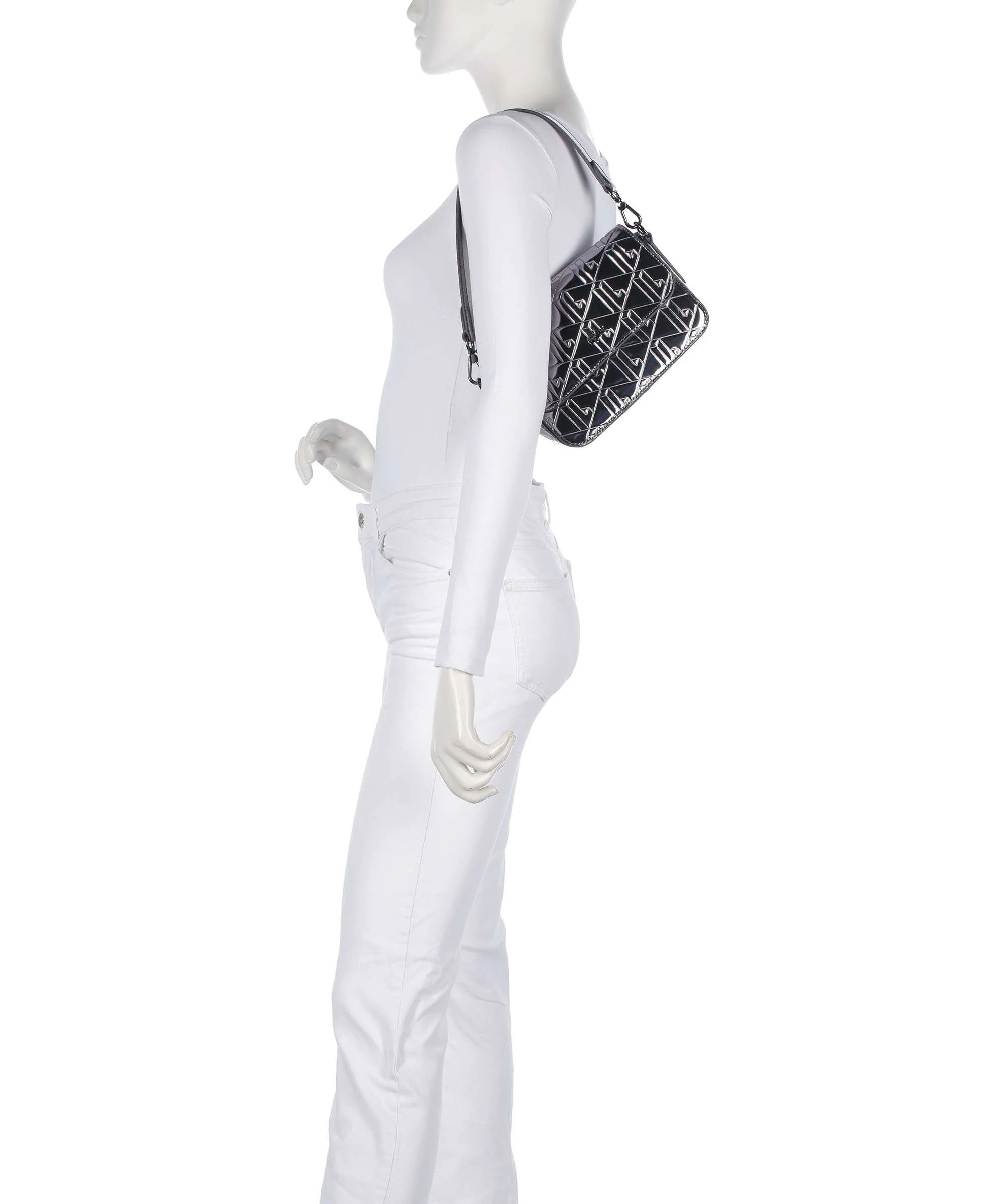 Lacoste Holiday Torba na ramię shiny dark silver - Image 3