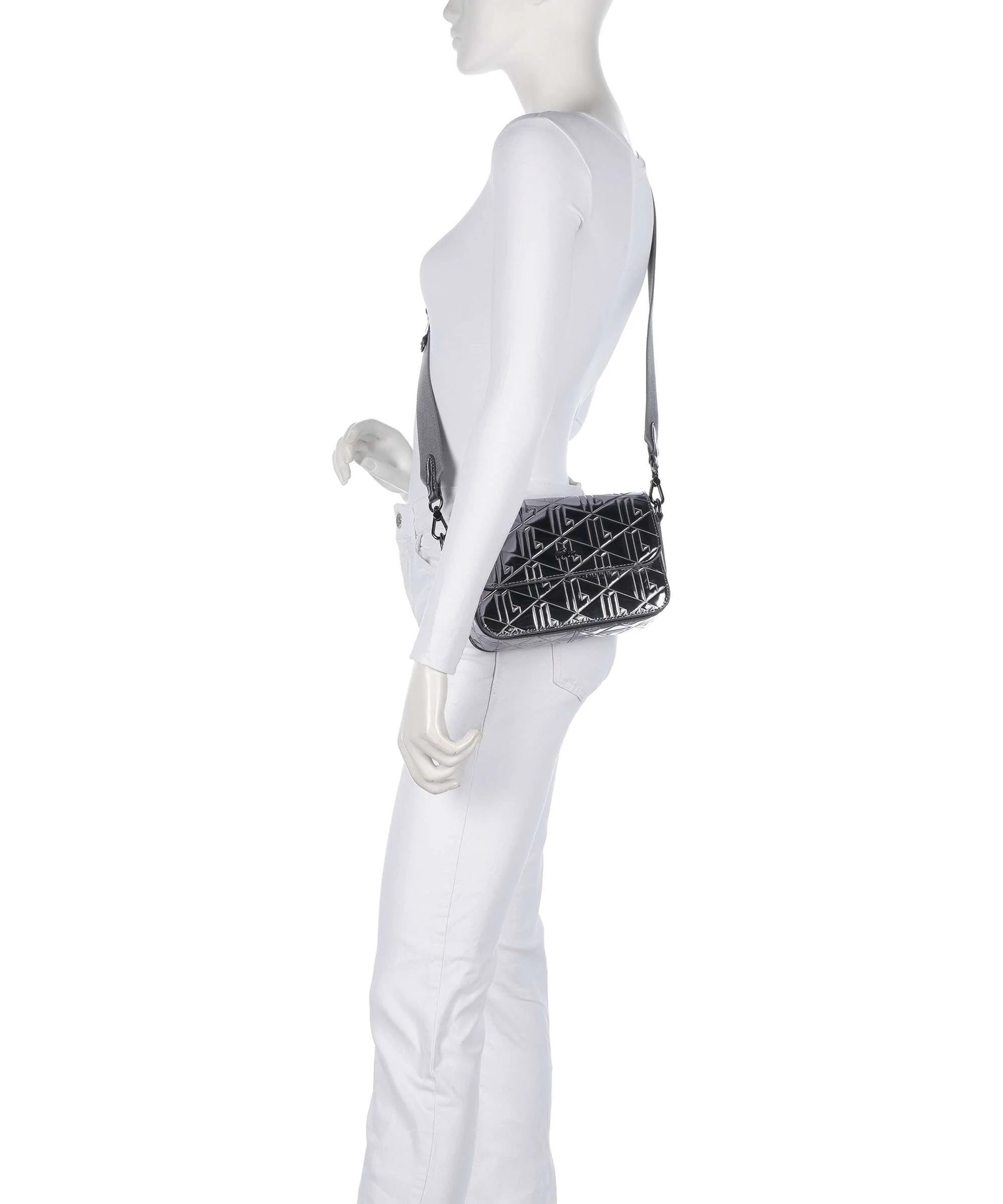 Lacoste Holiday Torba na ramię shiny dark silver - Image 4