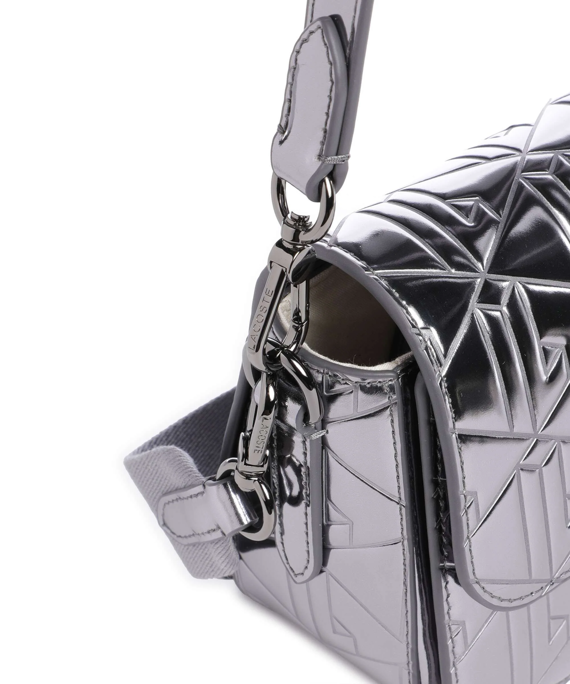 Lacoste Holiday Torba na ramię shiny dark silver - Image 5