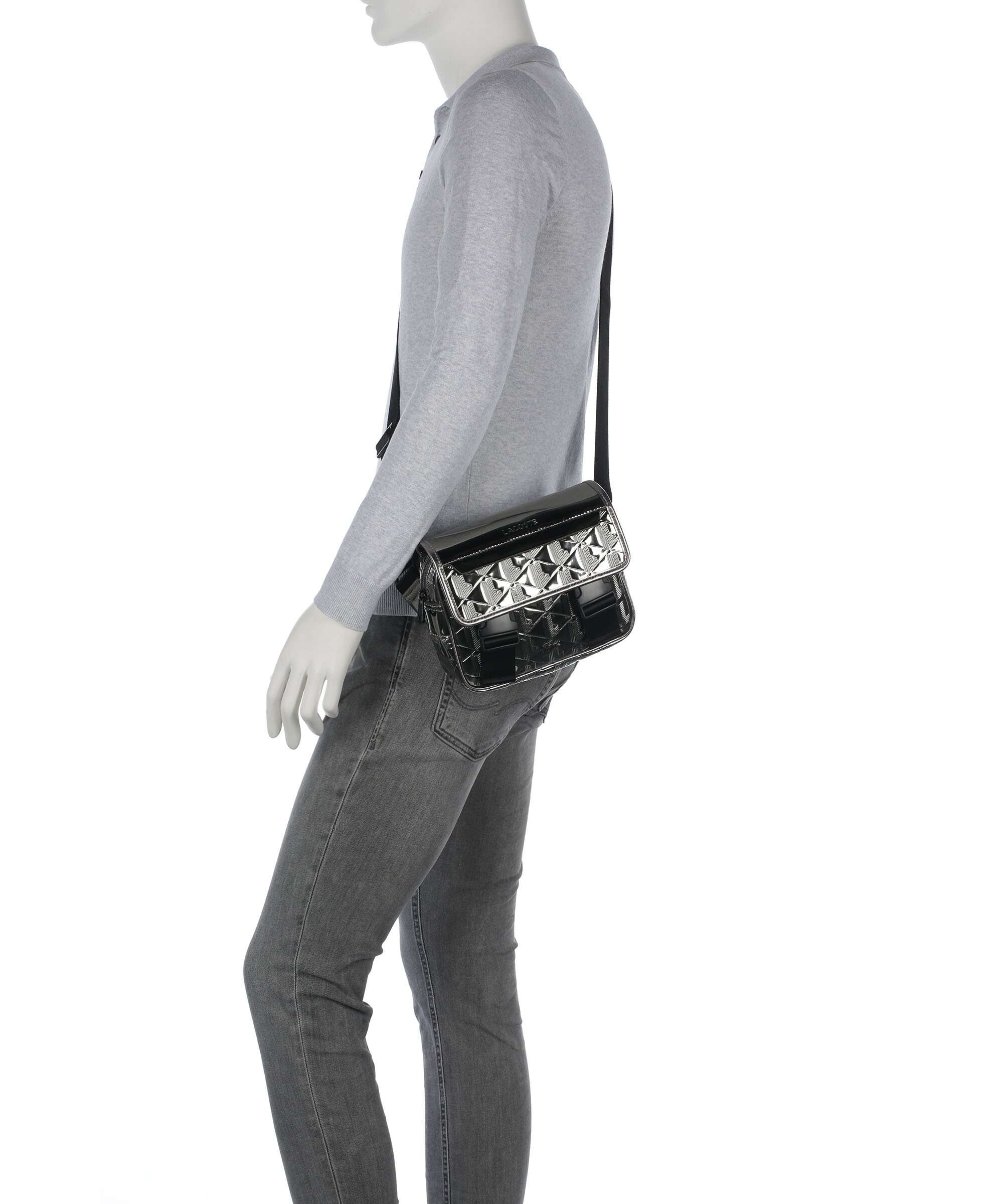 Lacoste Holiday Torba przez ramię silver/black - Image 3