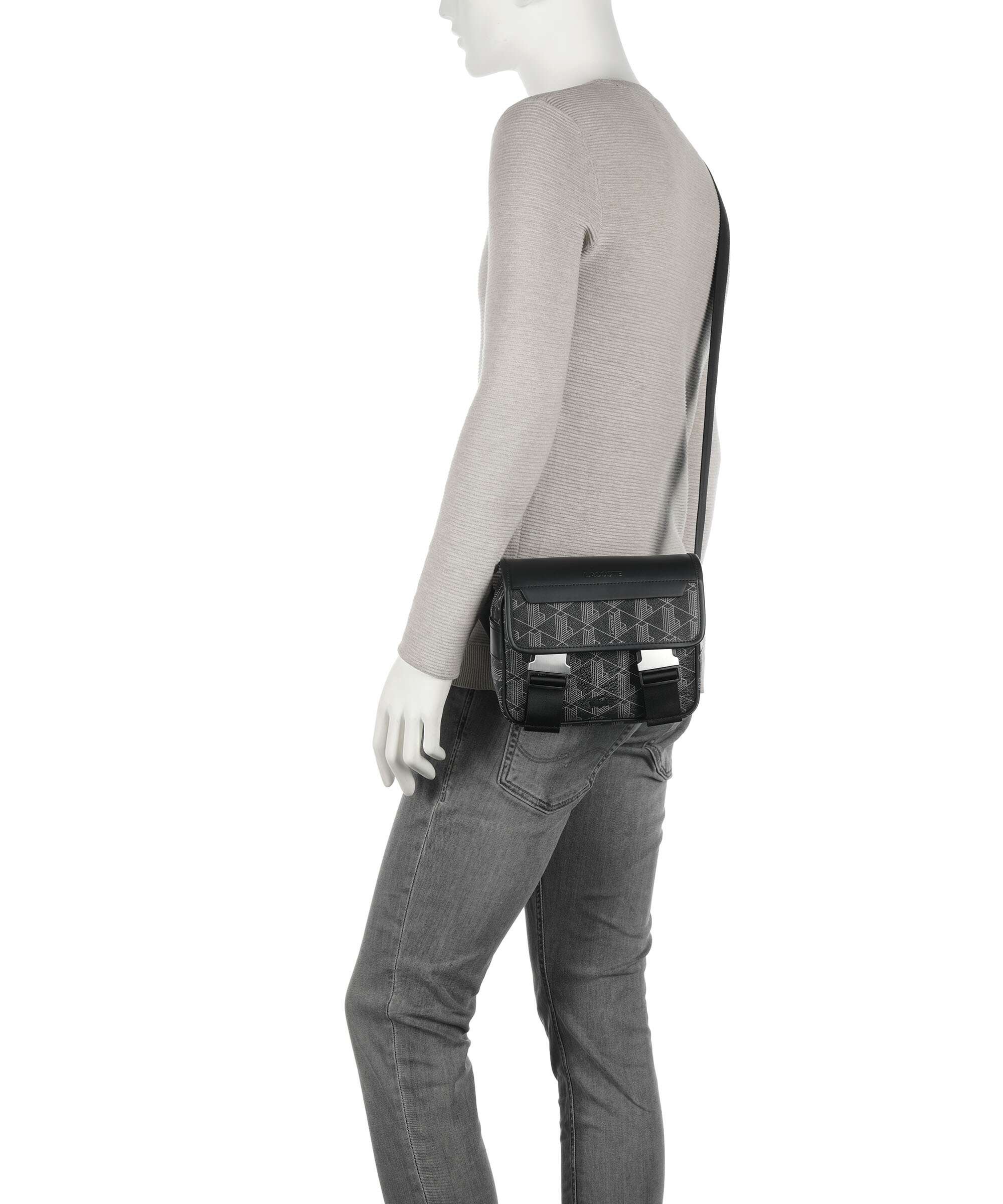 Lacoste The Blend Torba przez ramię monogram noir/gris - Image 3