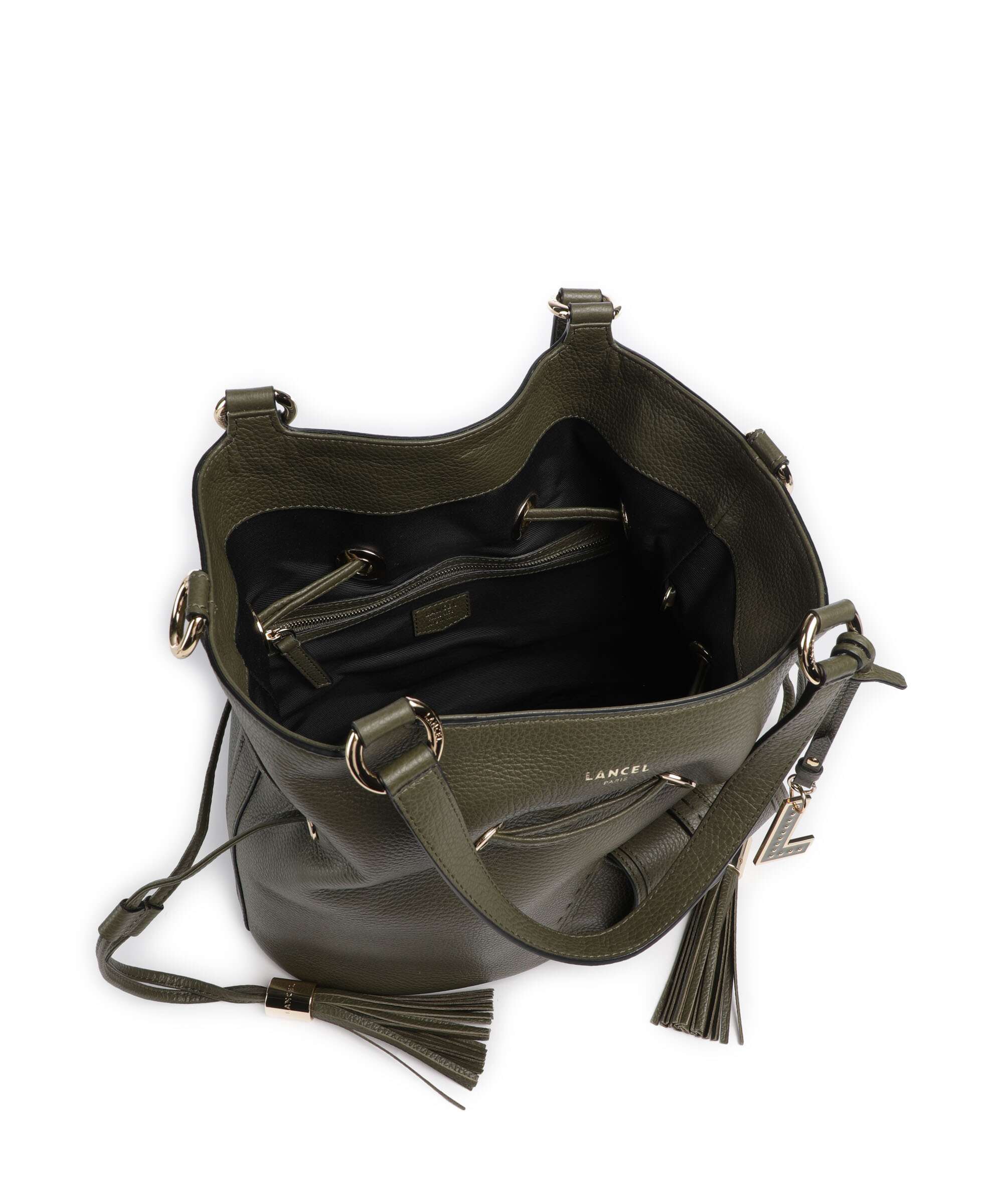 Lancel Premier Flirt M Torebka worek dark khaki - Image 7
