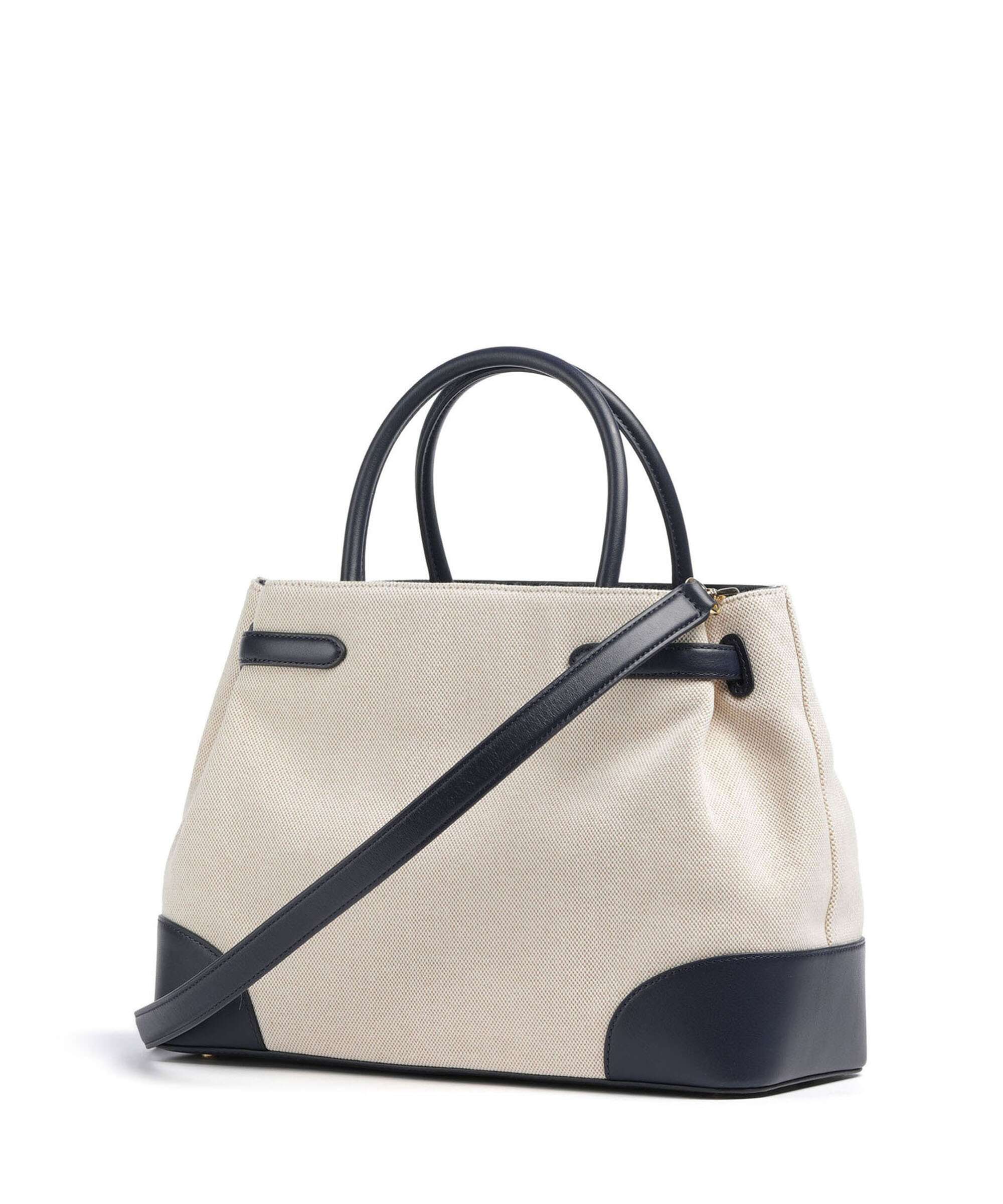 Lauren Ralph Lauren Blaike Large Torebka natural/buff canvas/refined navy - Image 2