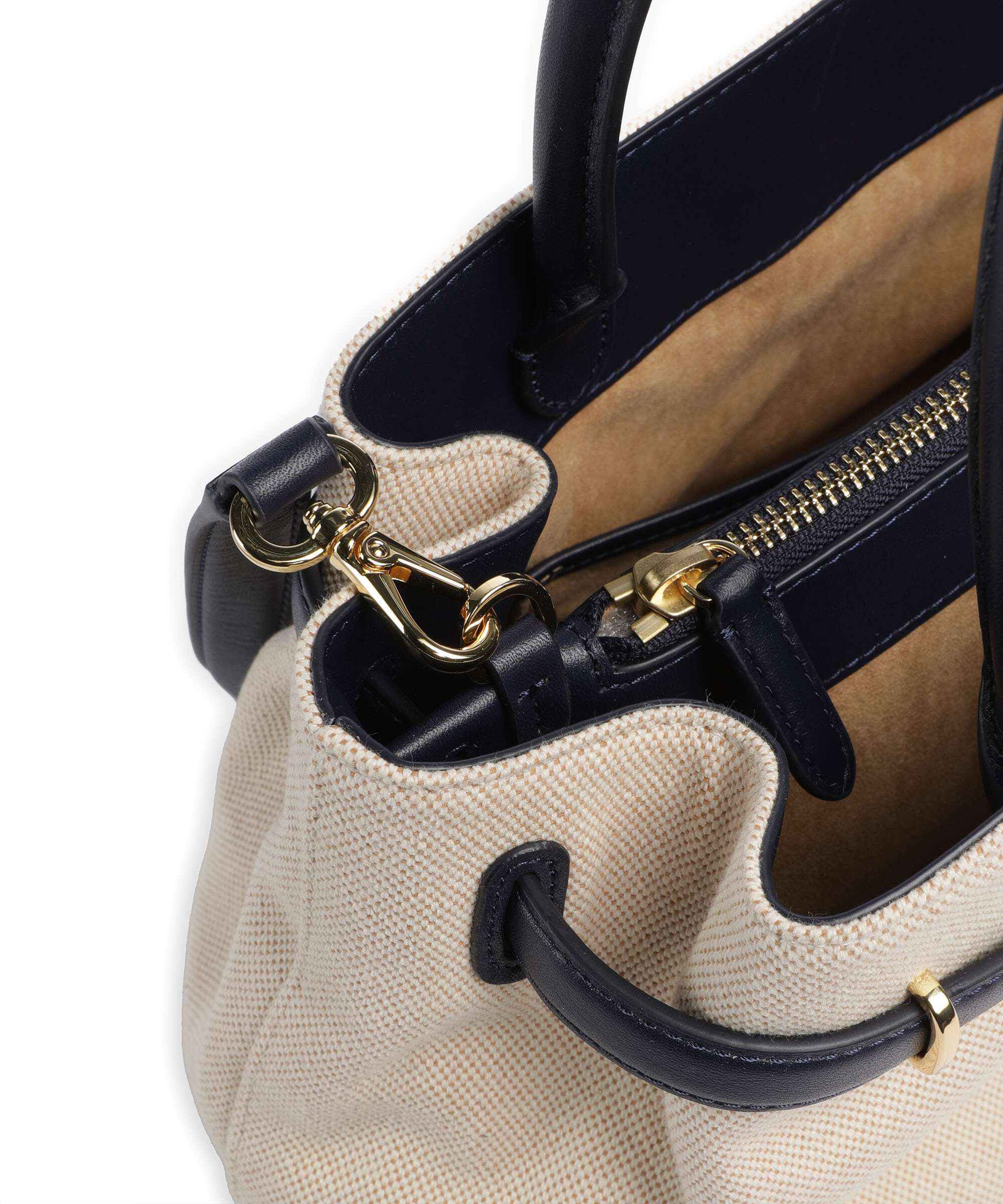 Lauren Ralph Lauren Blaike Large Torebka natural/buff canvas/refined navy - Image 4