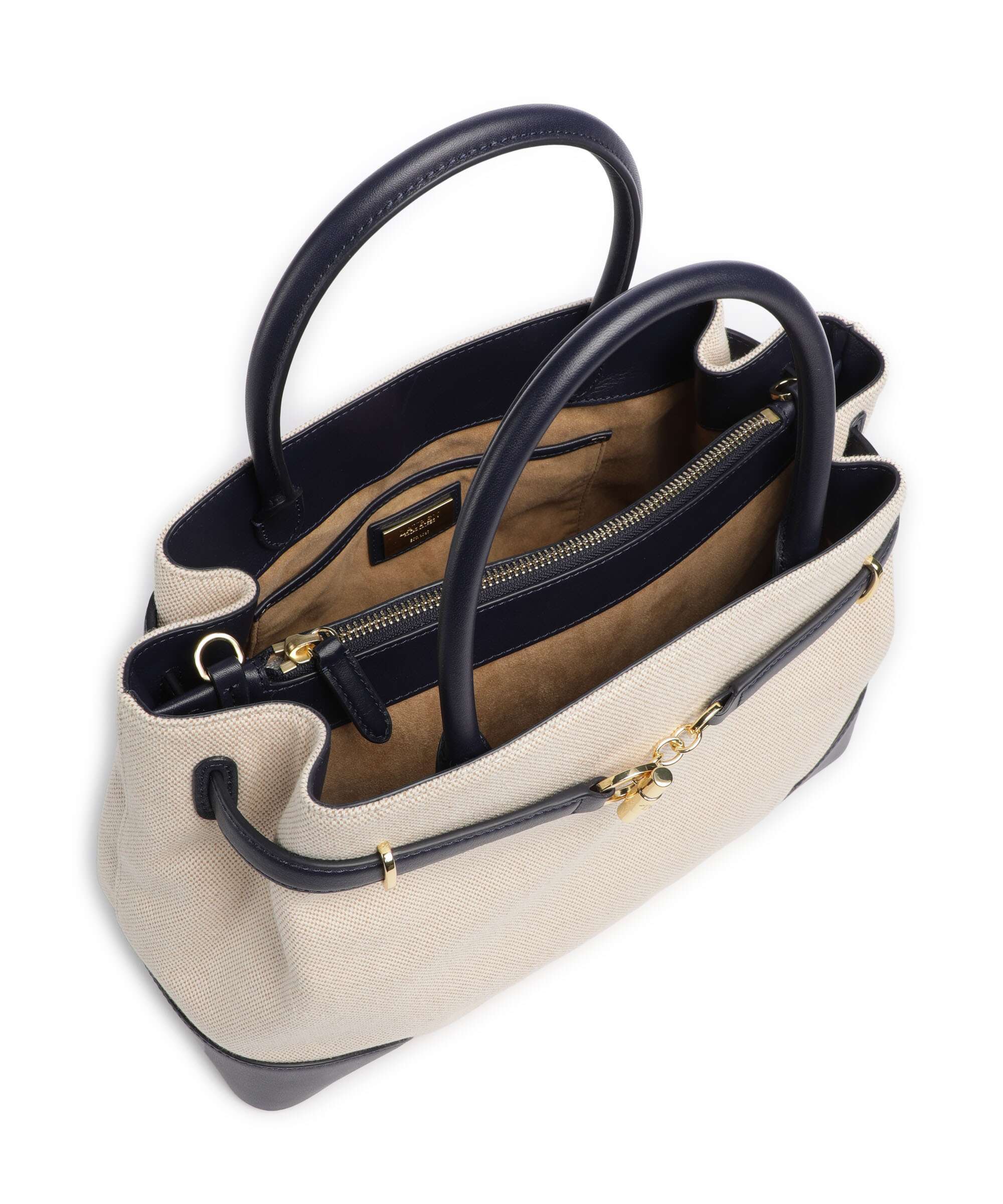 Lauren Ralph Lauren Blaike Large Torebka natural/buff canvas/refined navy - Image 6