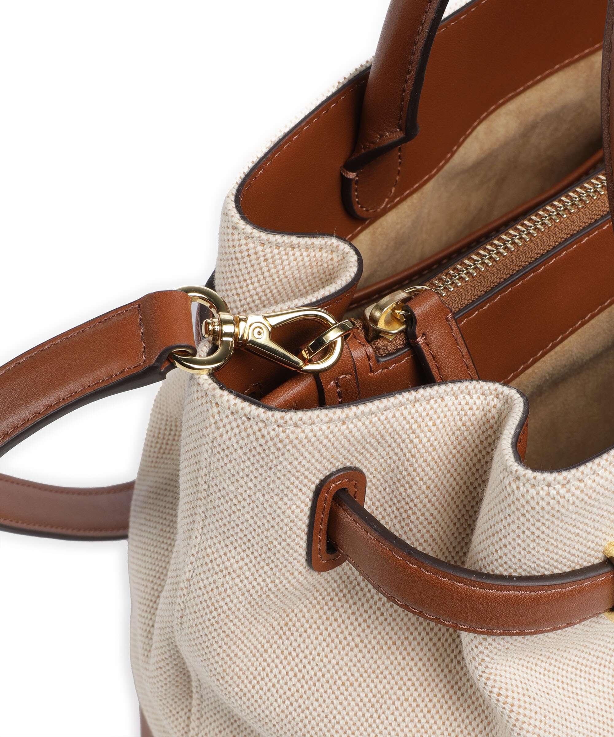 Lauren Ralph Lauren Blaike Large Torebka natural/buff canvas/lauren tan - Image 4