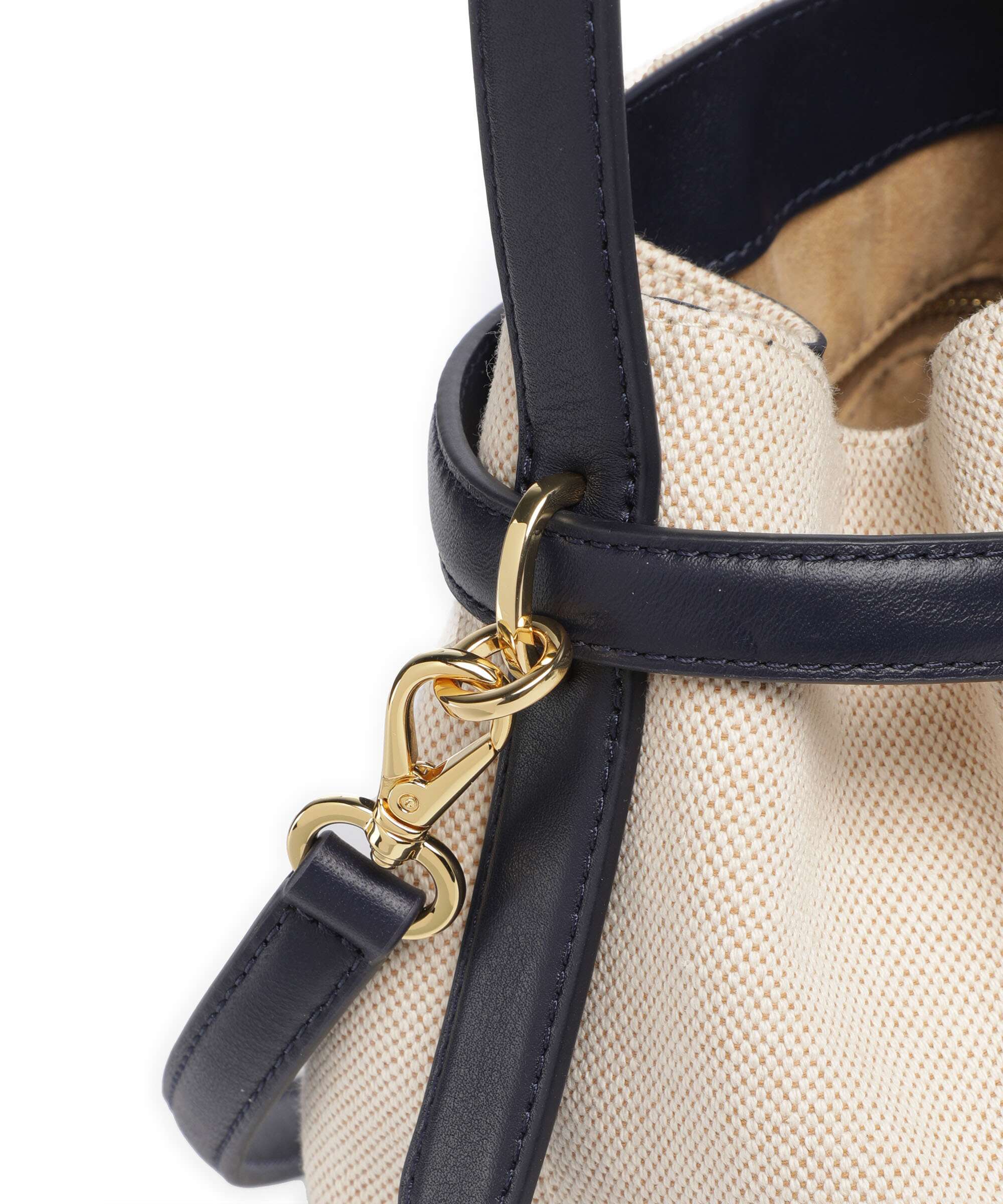 Lauren Ralph Lauren Blaike Medium Torebka worek natural/buff canvas/refined navy - Image 5