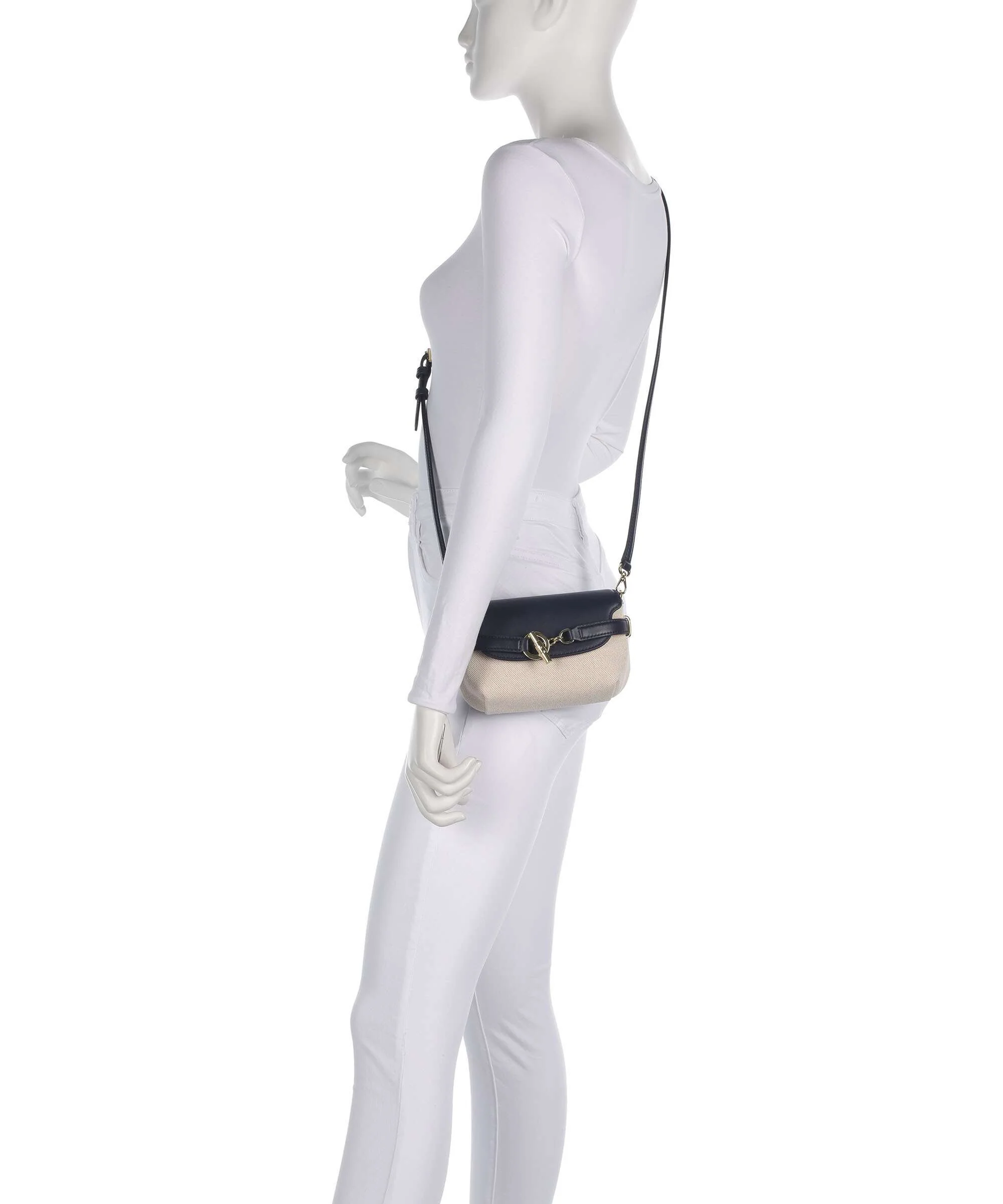 Lauren Ralph Lauren Blaike Small Torba przez ramię natural/buff canvas/refined navy - Image 3