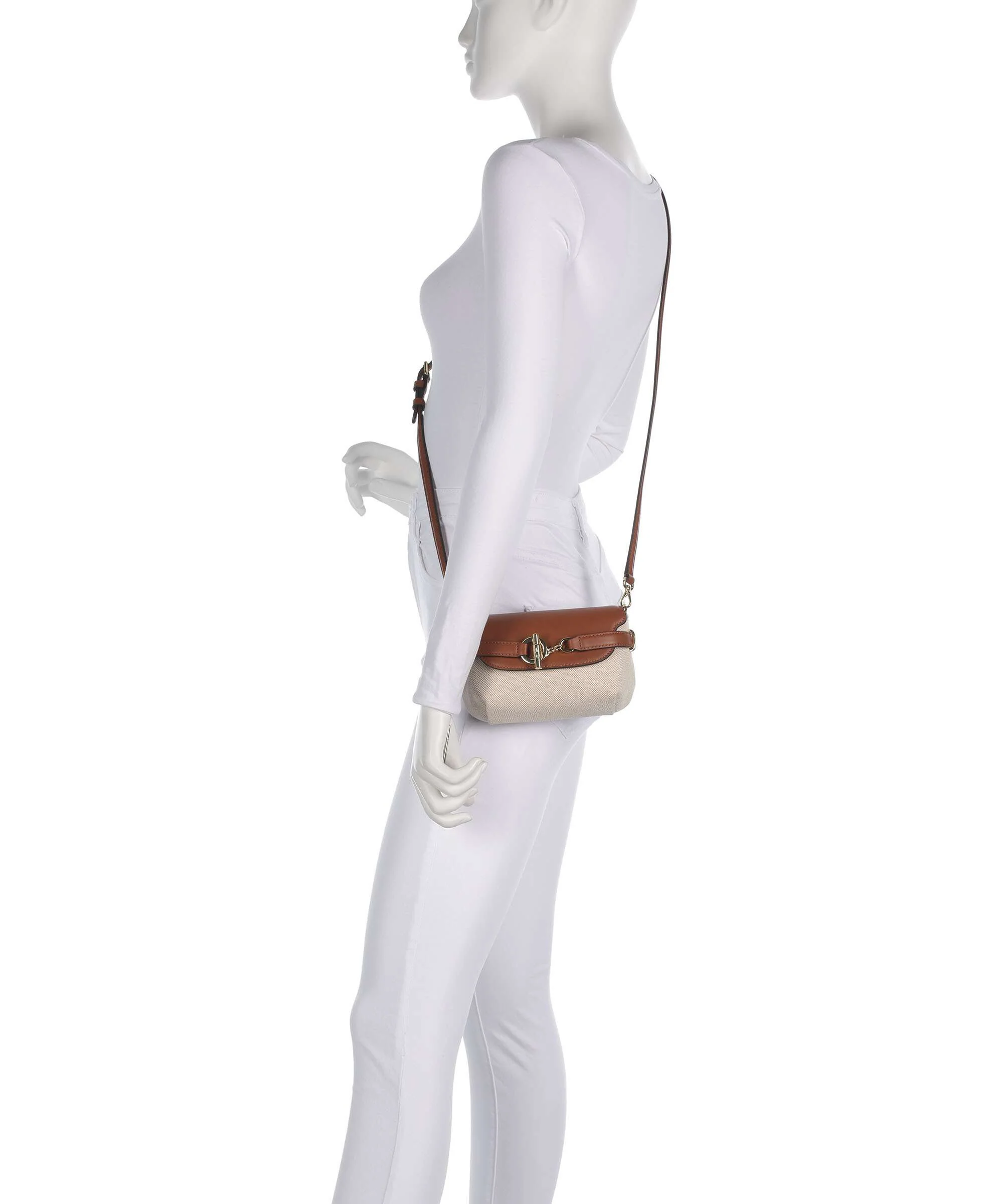 Lauren Ralph Lauren Blaike Small Torba przez ramię natural/buff canvas/lauren tan - Image 3