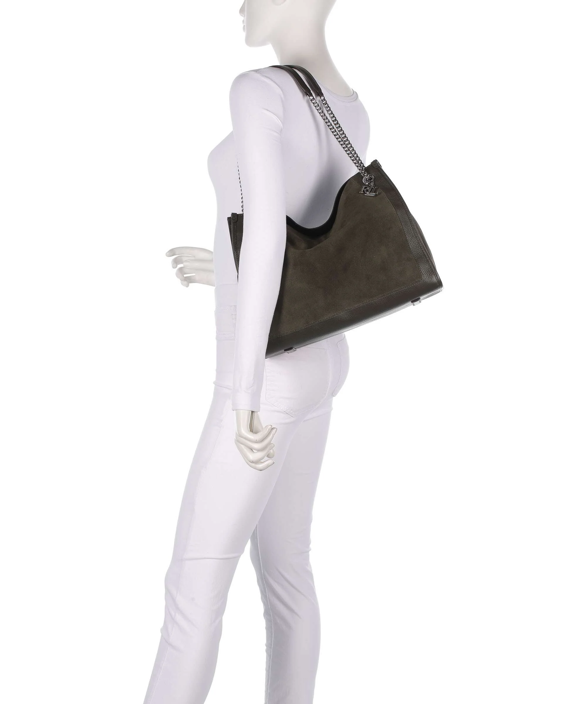 Lauren Ralph Lauren Bradley Large Torba na zakupy dark olive - Image 3