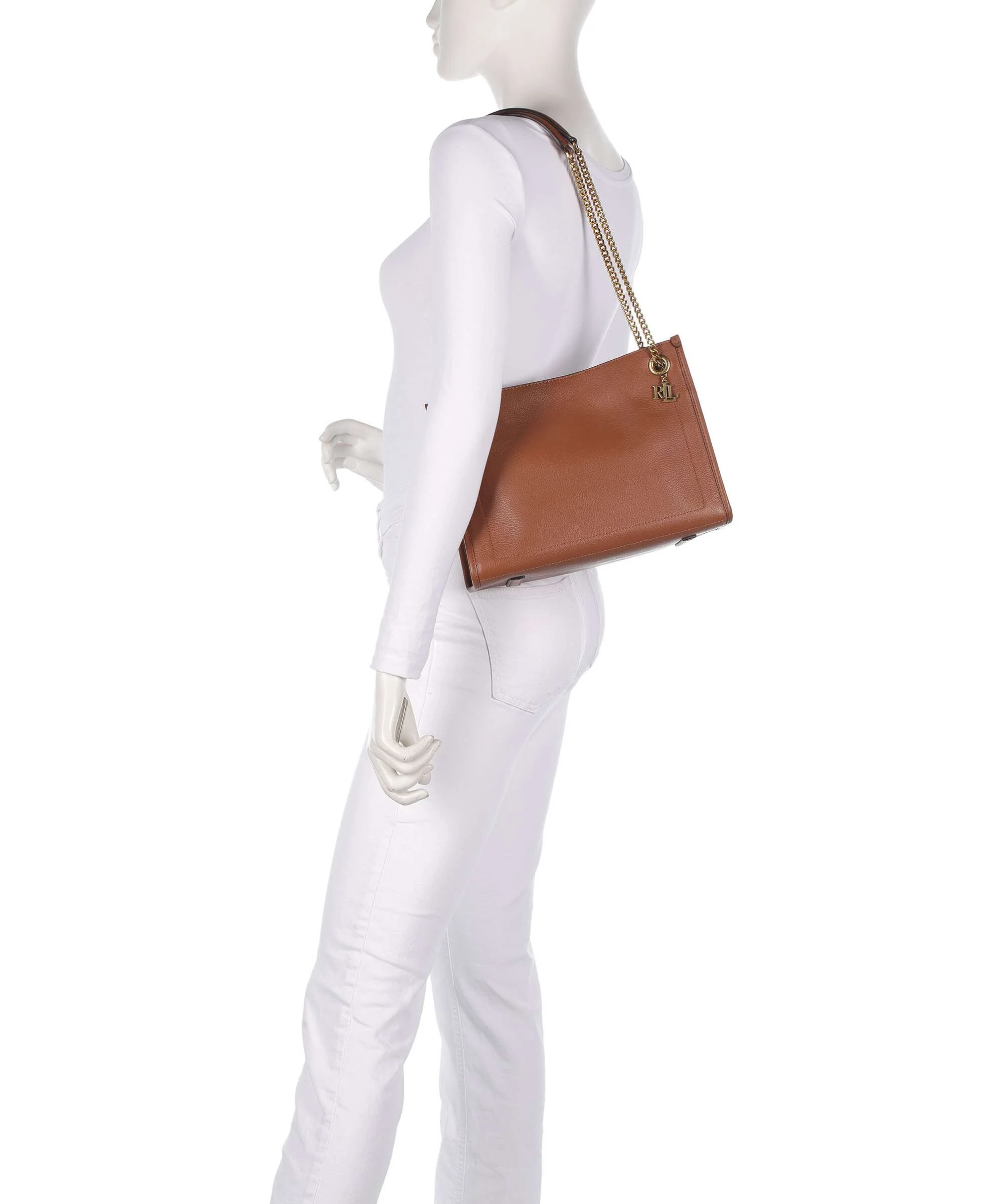 Lauren Ralph Lauren Bradley Medium Torba na ramię lauren tan - Image 3