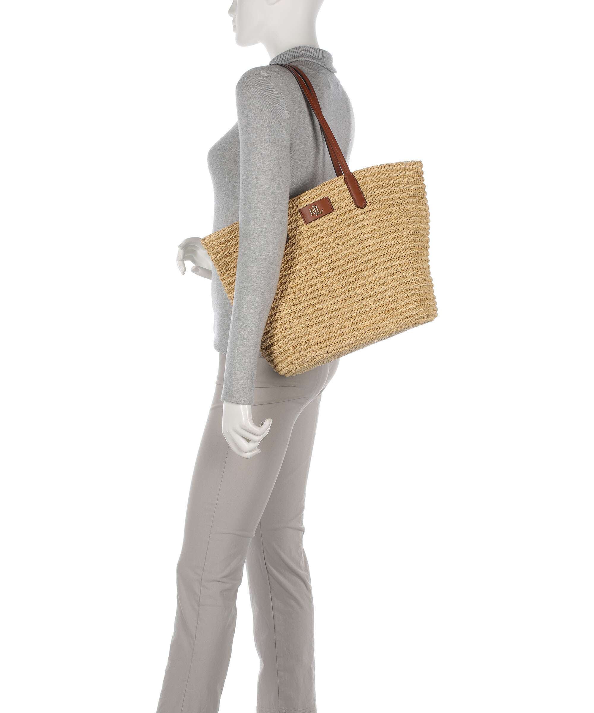 Lauren Ralph Lauren Brie 31 Straw Torba na zakupy natural/tan - Image 3