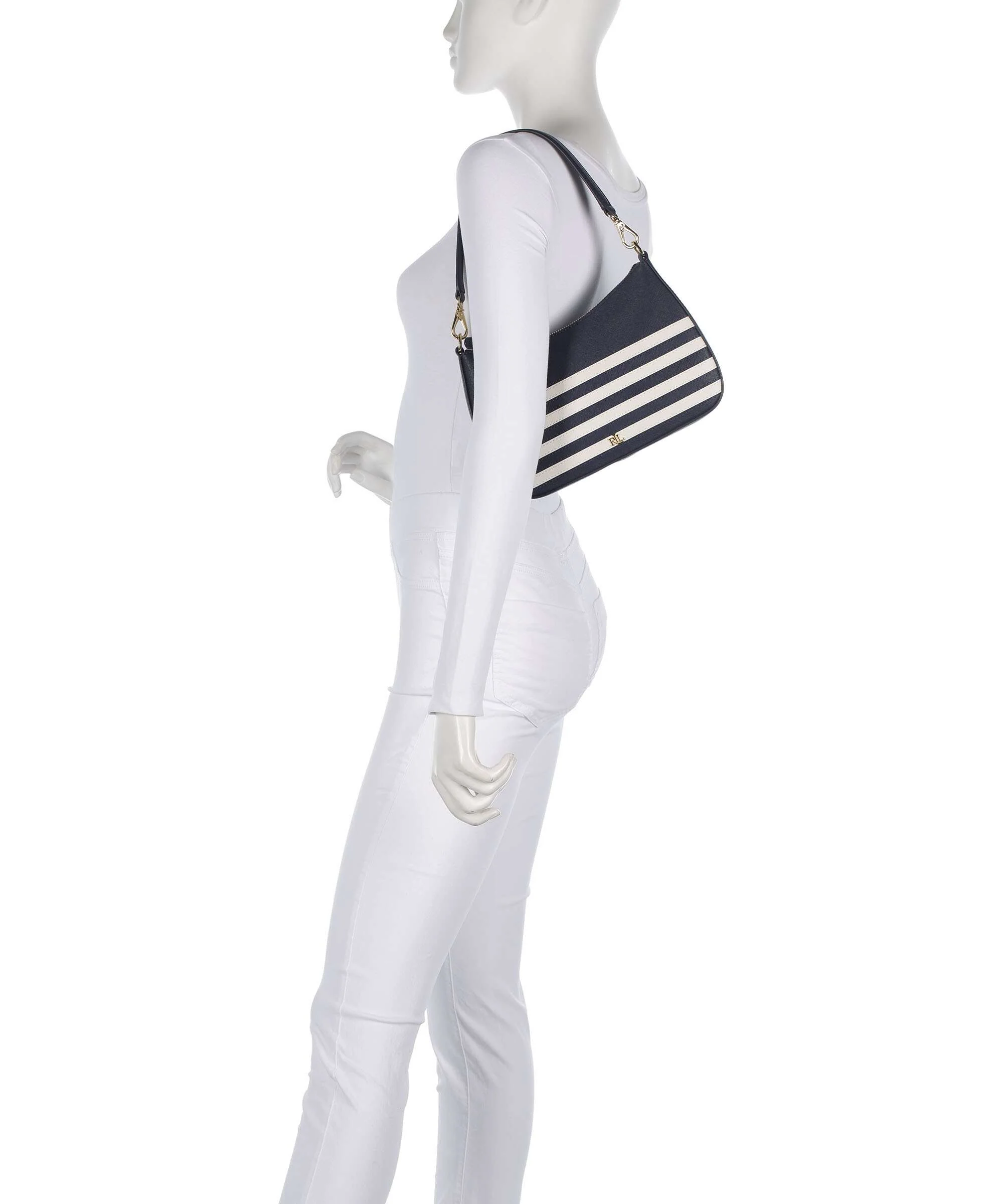 Lauren Ralph Lauren Danni 26 Torba na ramię refined navy/soft white - Image 4