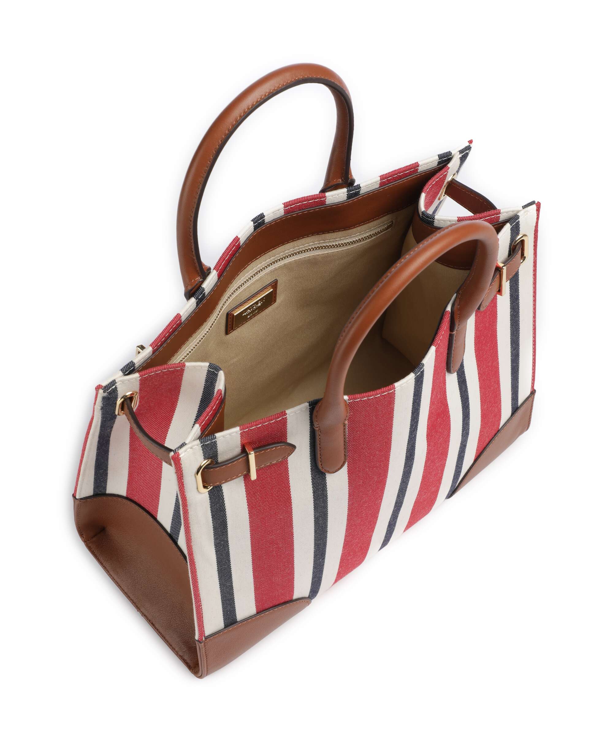 Lauren Ralph Lauren Devyn 42 Torebka festive red strpe/lauren tan - Image 5