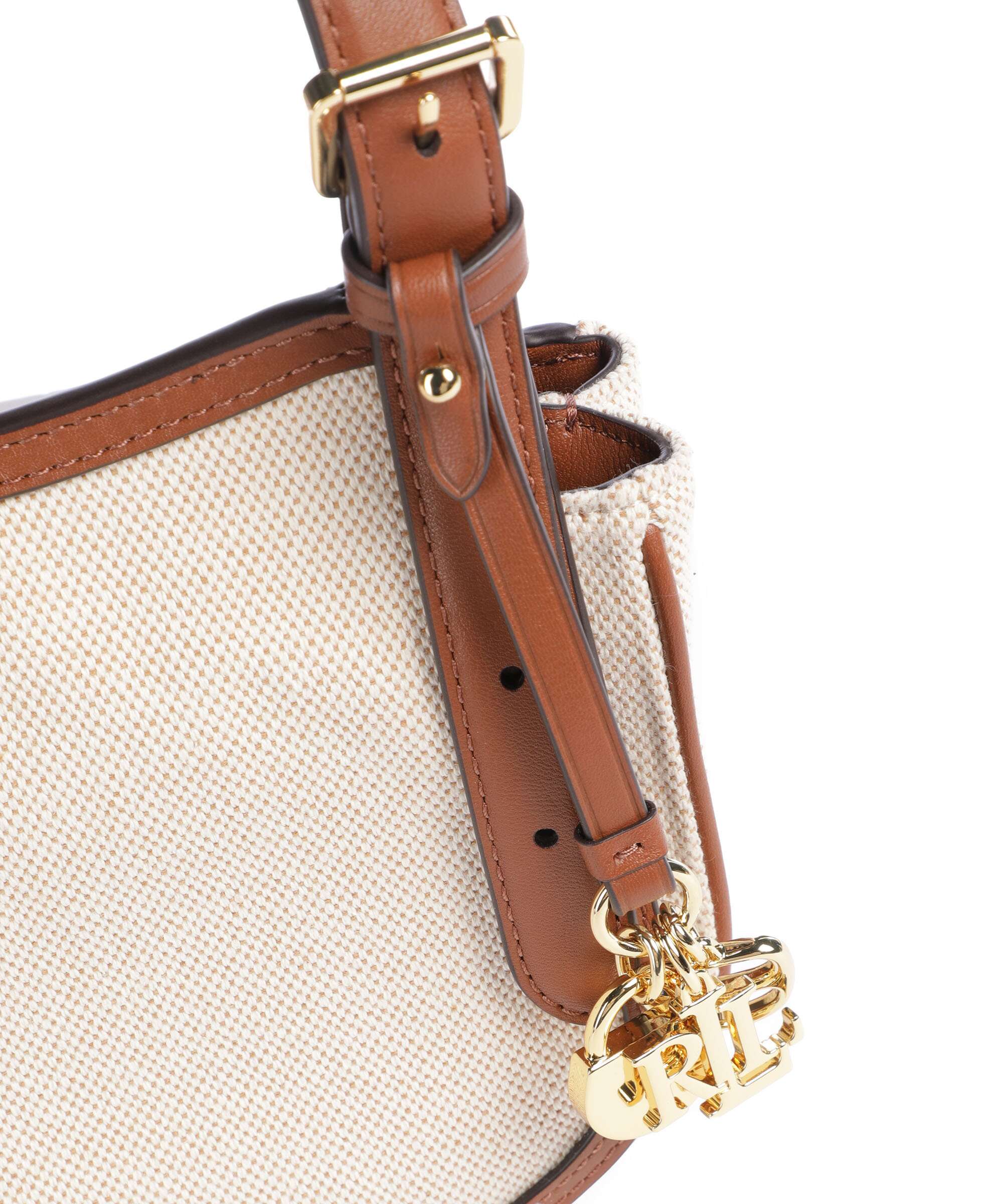 Lauren Ralph Lauren Marcy Medium Torba przez ramię natural/buff canvas/lauren tan - Image 4
