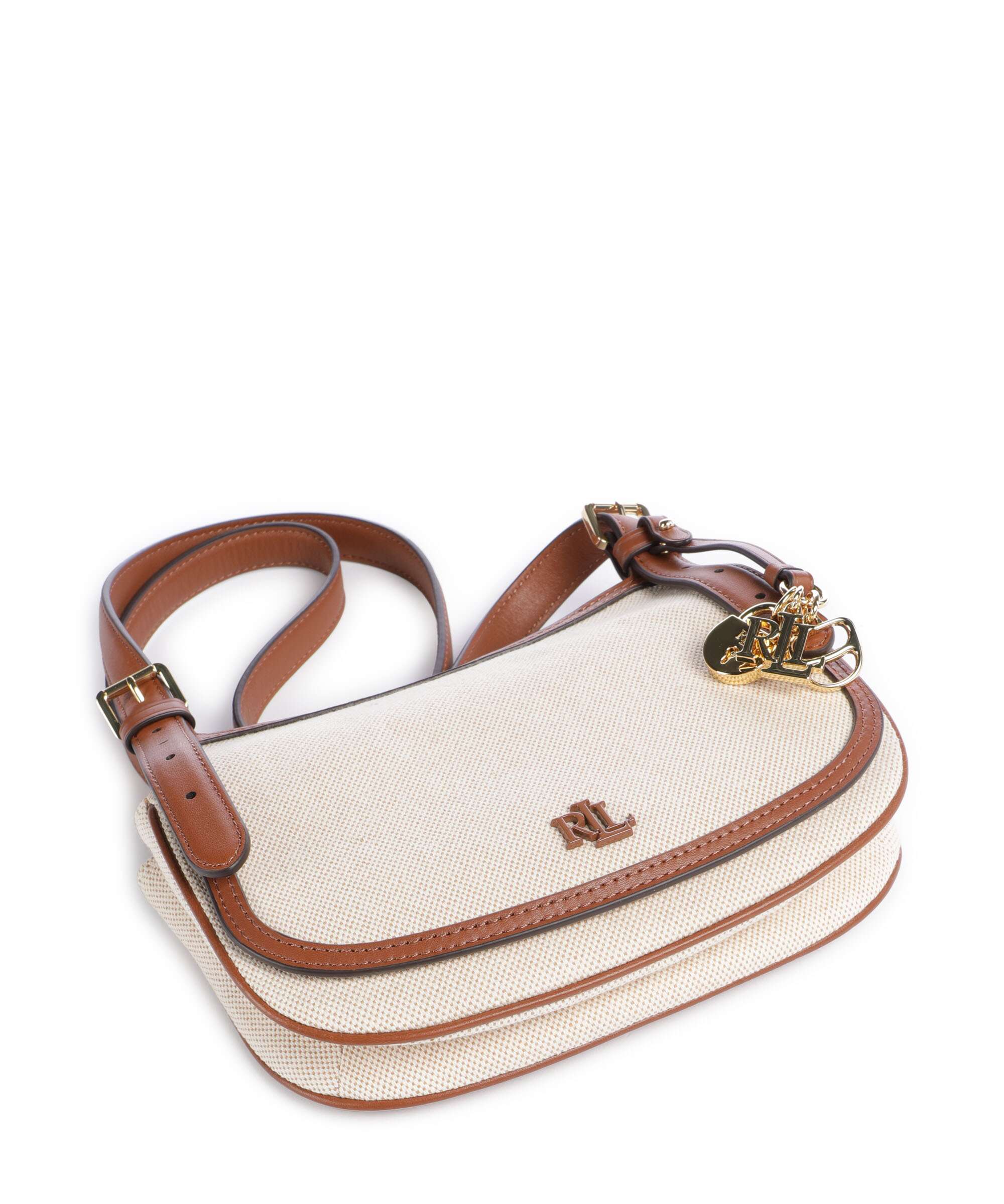 Lauren Ralph Lauren Marcy Medium Torba przez ramię natural/buff canvas/lauren tan - Image 5