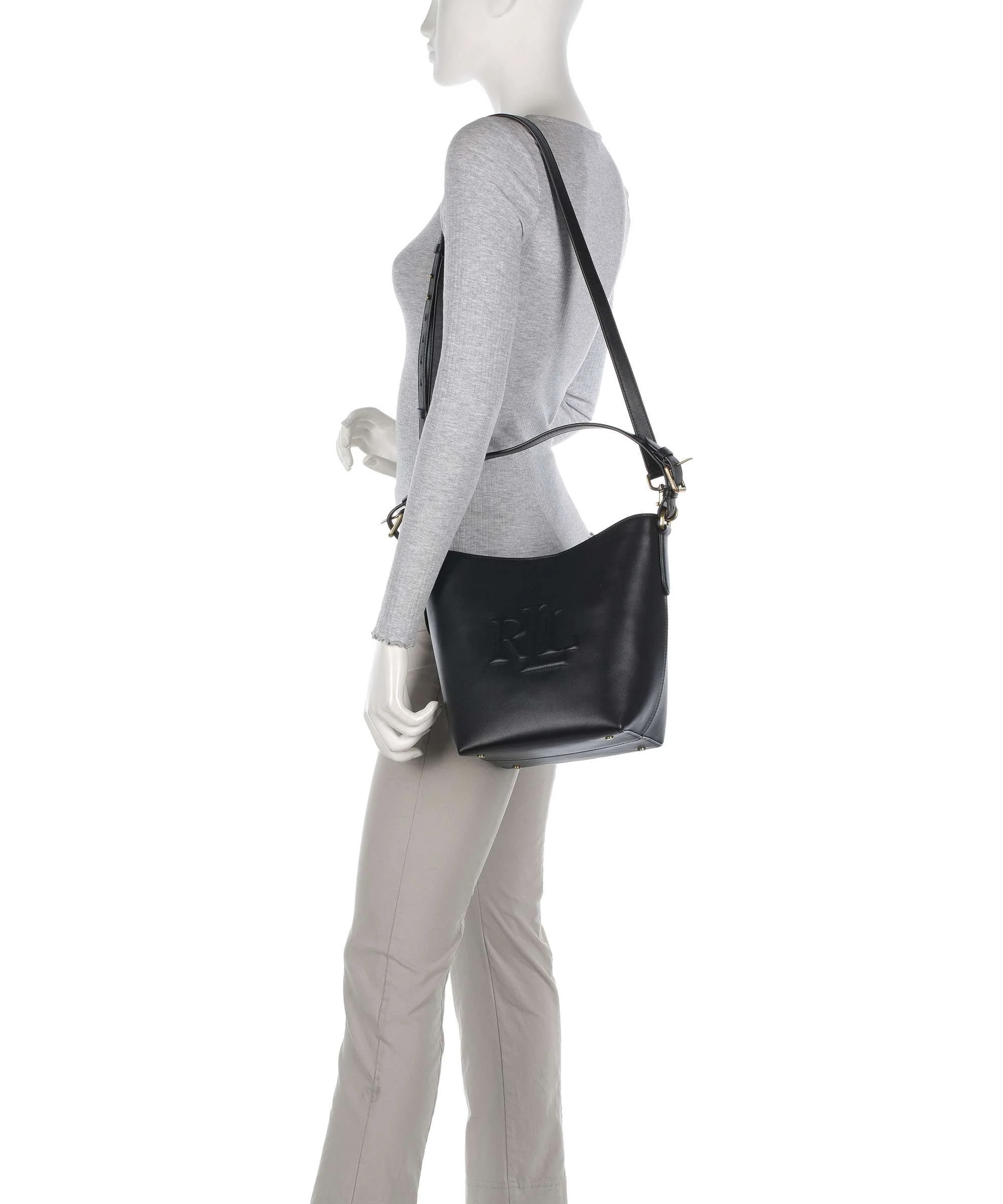 Lauren Ralph Lauren Witley Medium Torebka worek black - Image 4