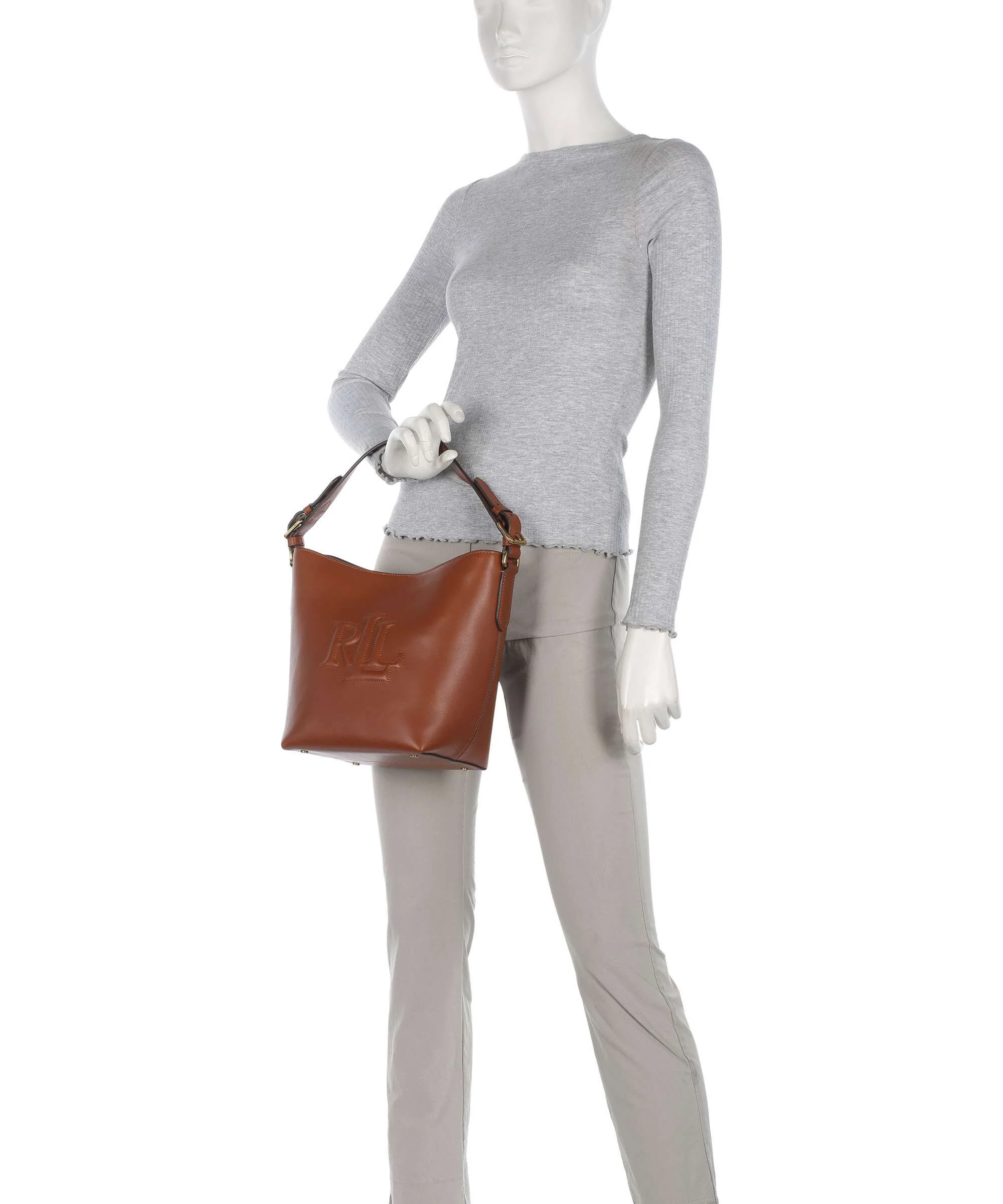 Lauren Ralph Lauren Witley Medium Torebka worek lauren tan - Image 3