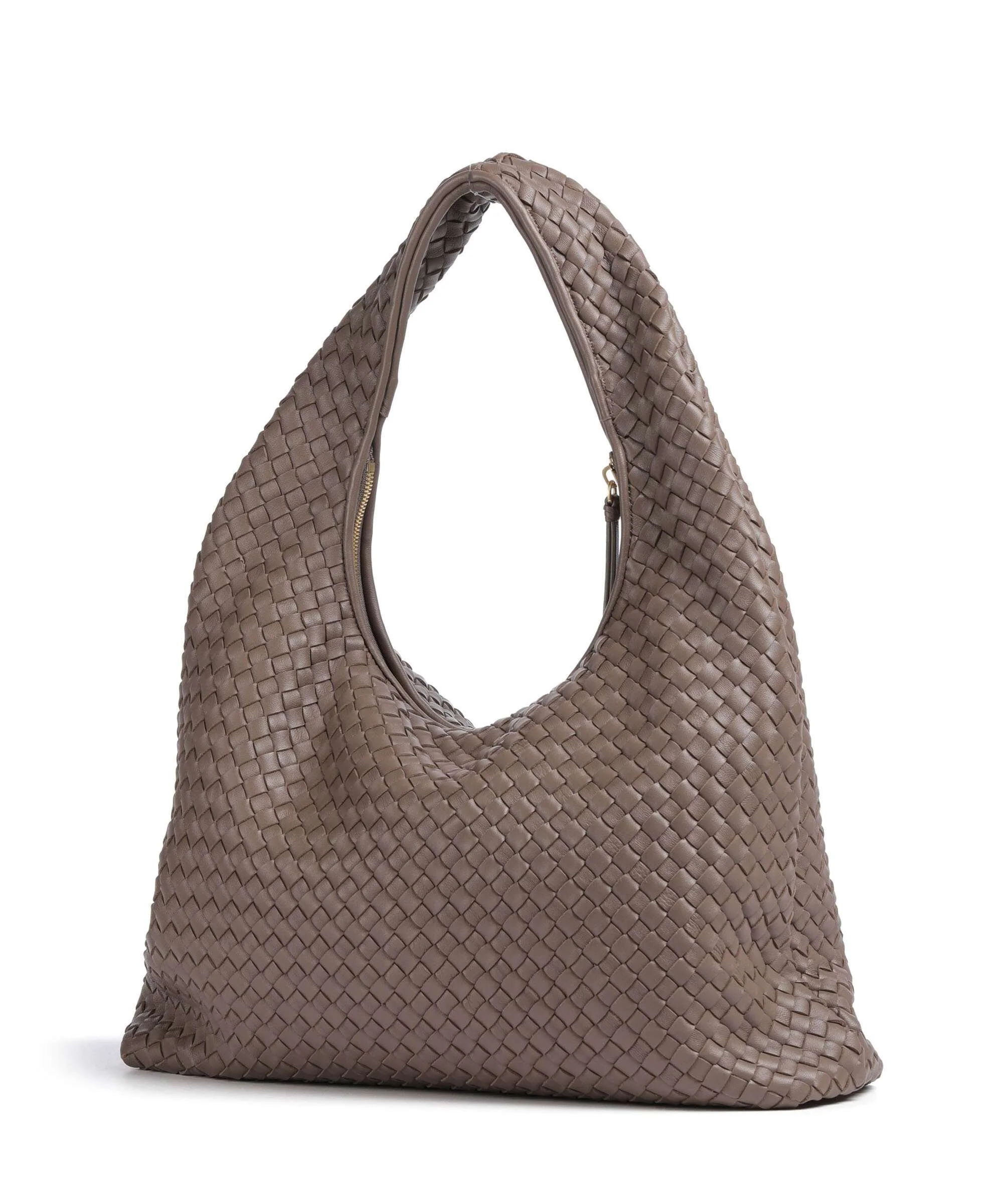 Les Visionnaires Jade Weave Silky Torebka worek taupe brown - Image 2
