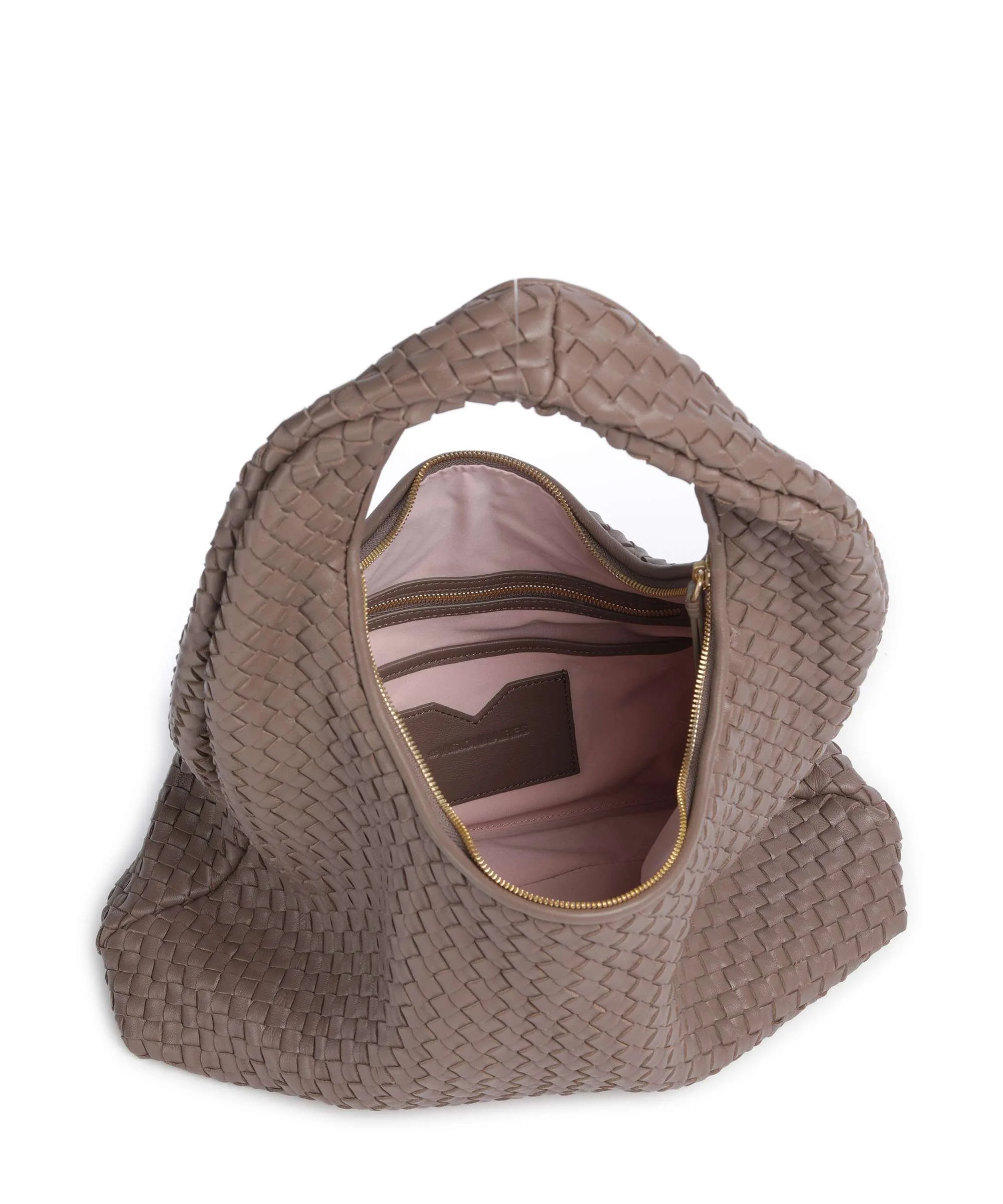 Les Visionnaires Jade Weave Silky Torebka worek taupe brown - Image 5