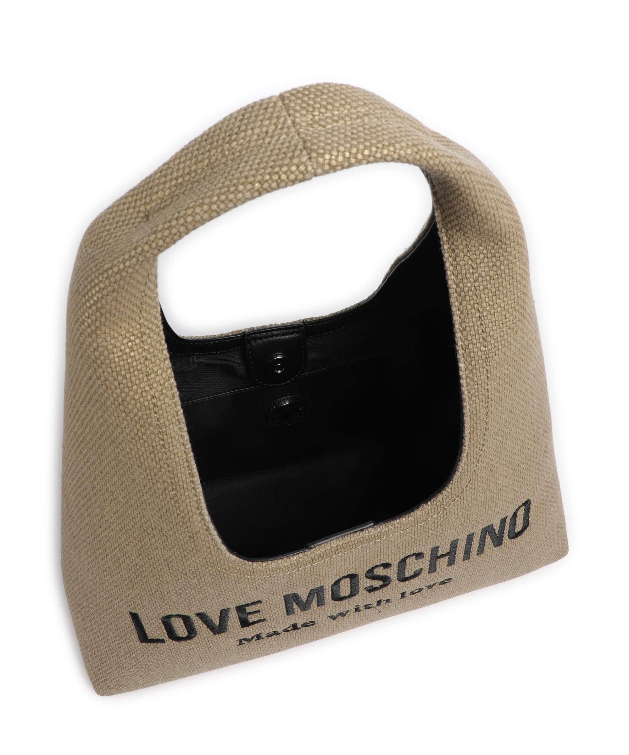 Love Moschino Cargo Canvas Torebka worek black/gold - Image 5