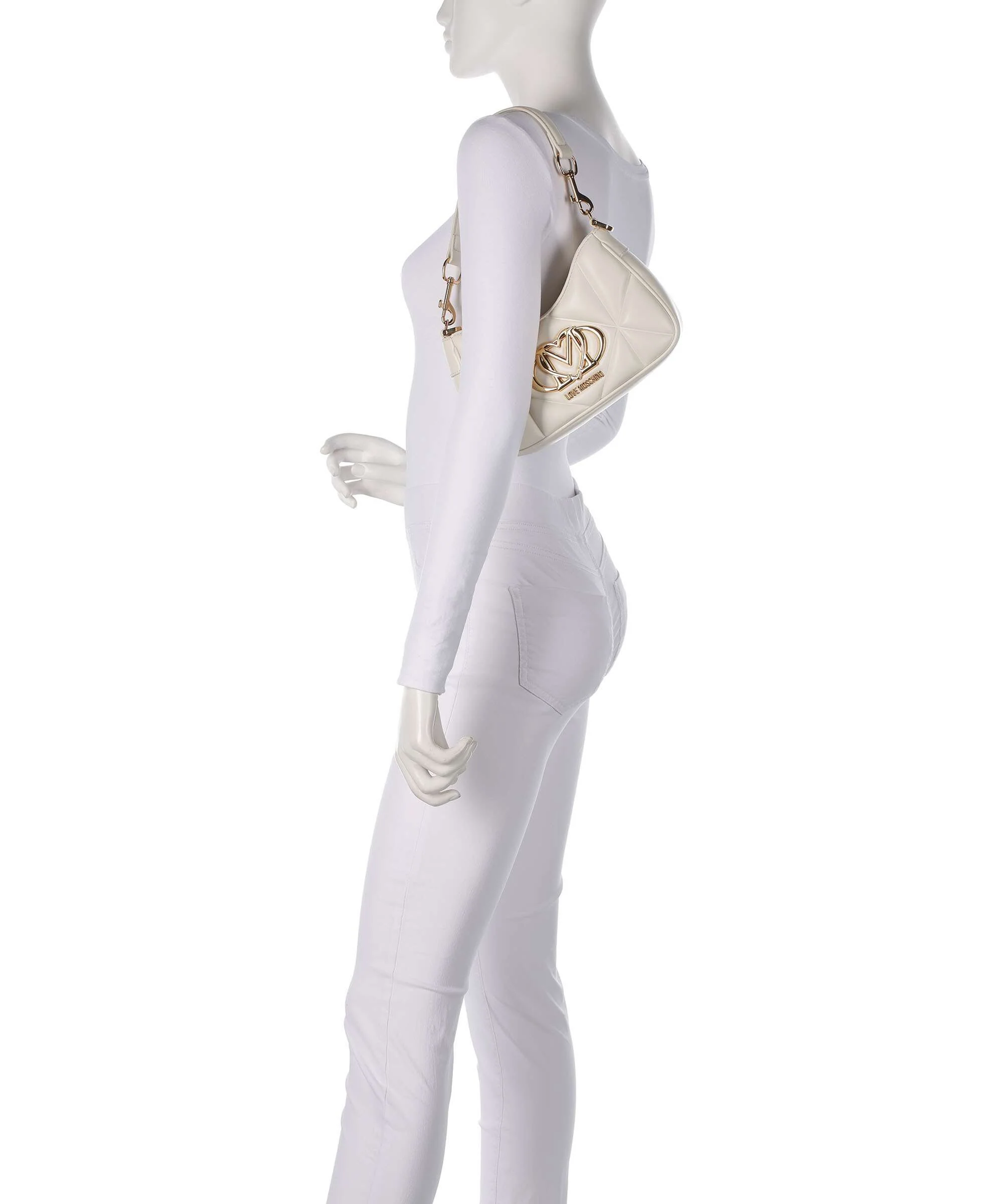 Love Moschino Embossed Q Torba na ramię ivory - Image 3