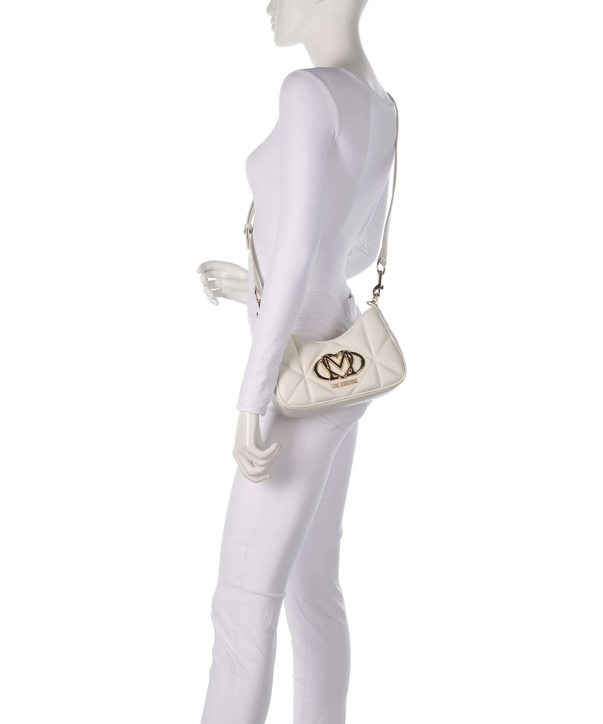 Love Moschino Embossed Q Torba na ramię ivory - Image 4