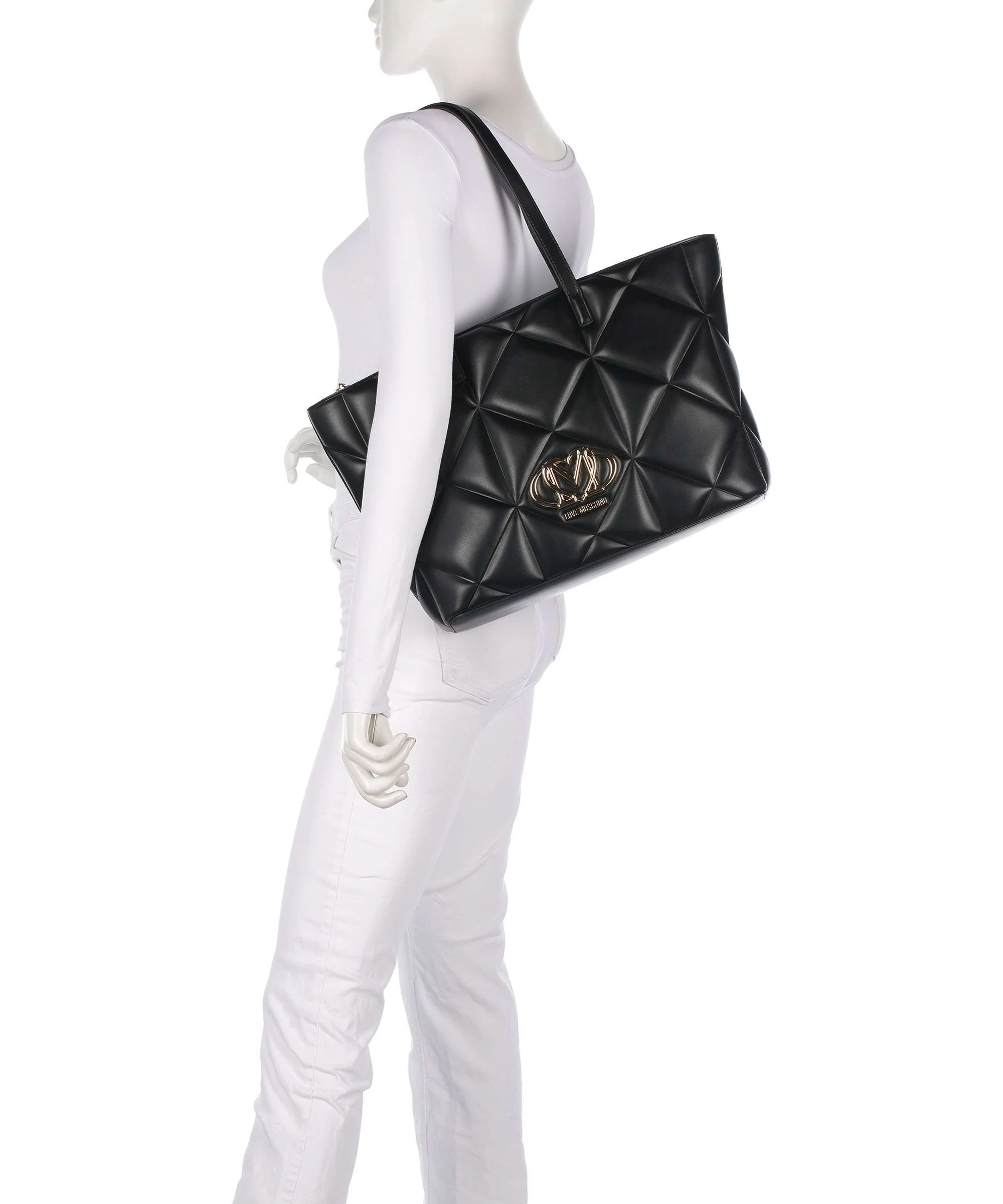 Love Moschino Embossed Q Torba na zakupy black - Image 3