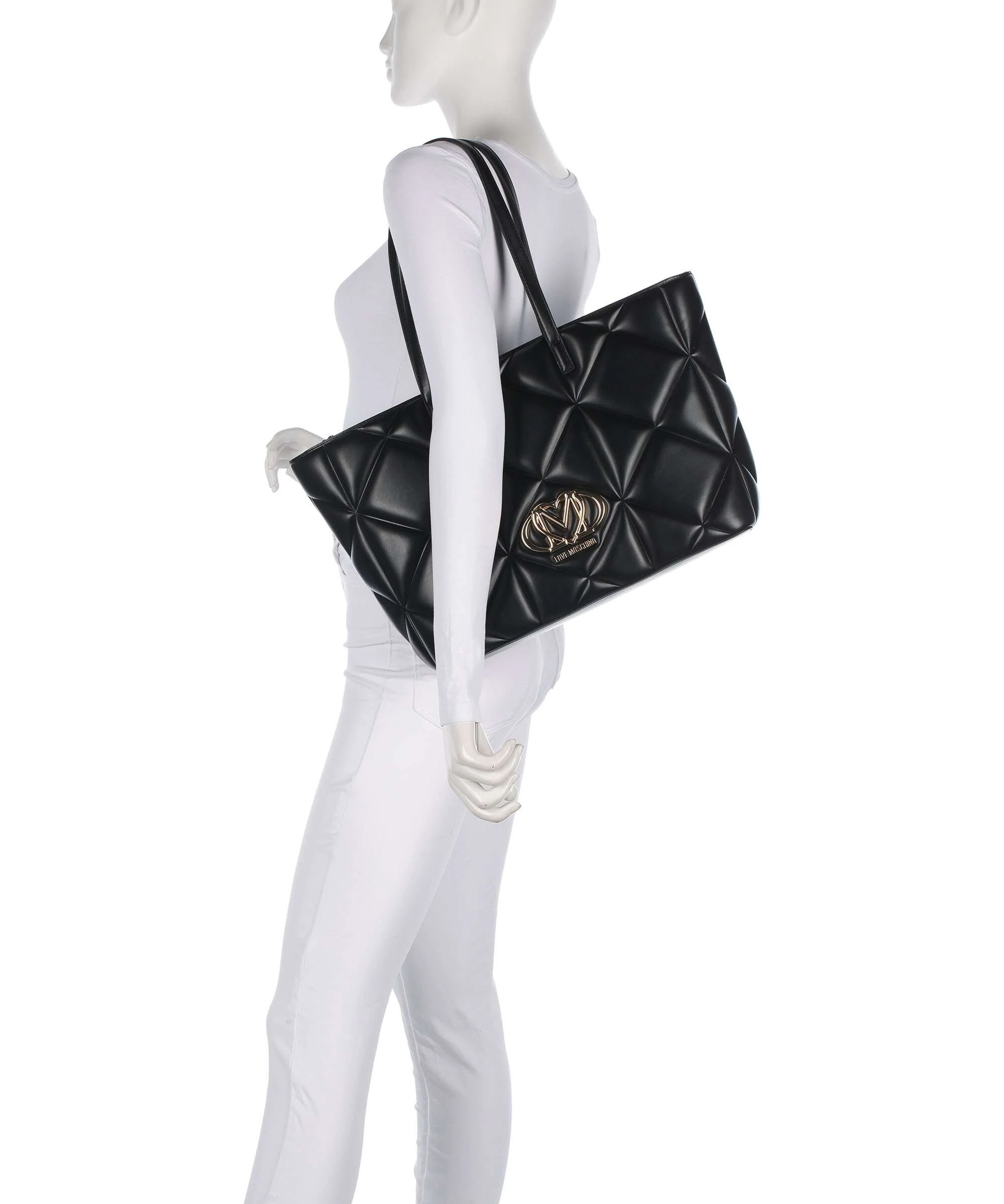 Love Moschino Embossed Q Torba na zakupy black - Image 3