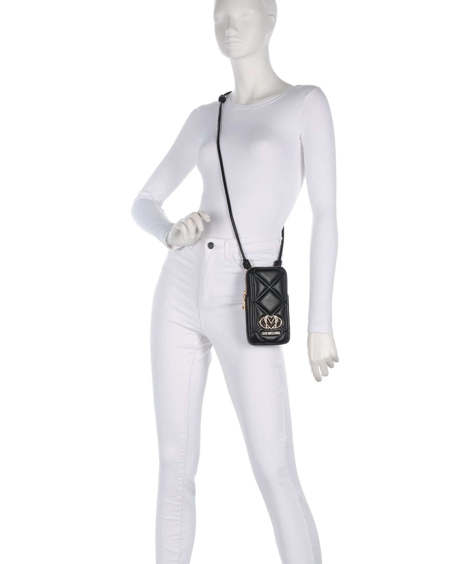 Love Moschino Embossed Q Torebka na telefon black - Image 3