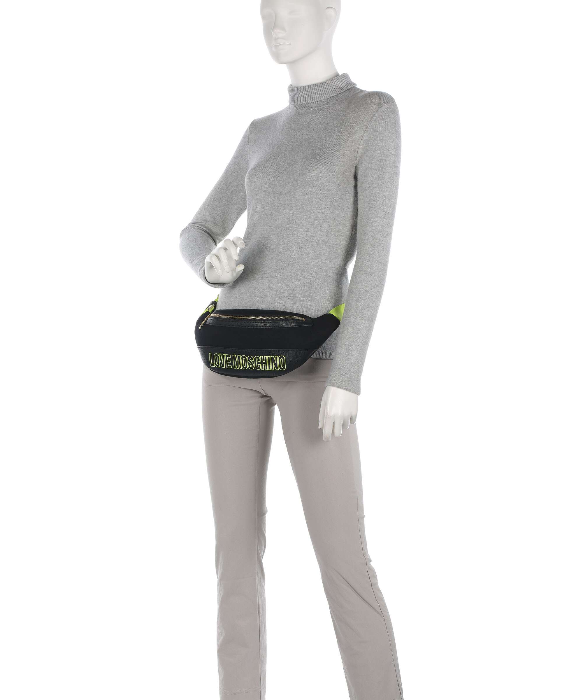 Love Moschino Free Time Saszetka nerka nero/lime - Image 4
