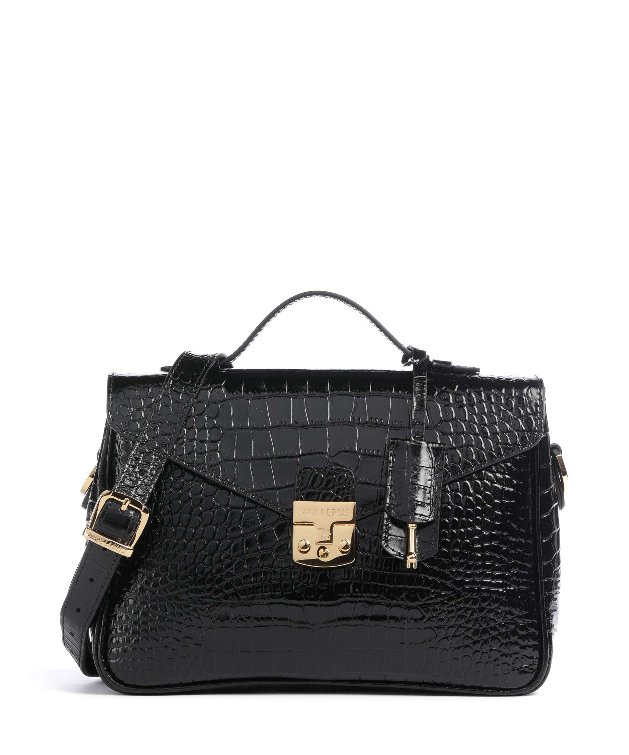 Maison Mollerus Croco Marly Torba przez ramię classic schwarz