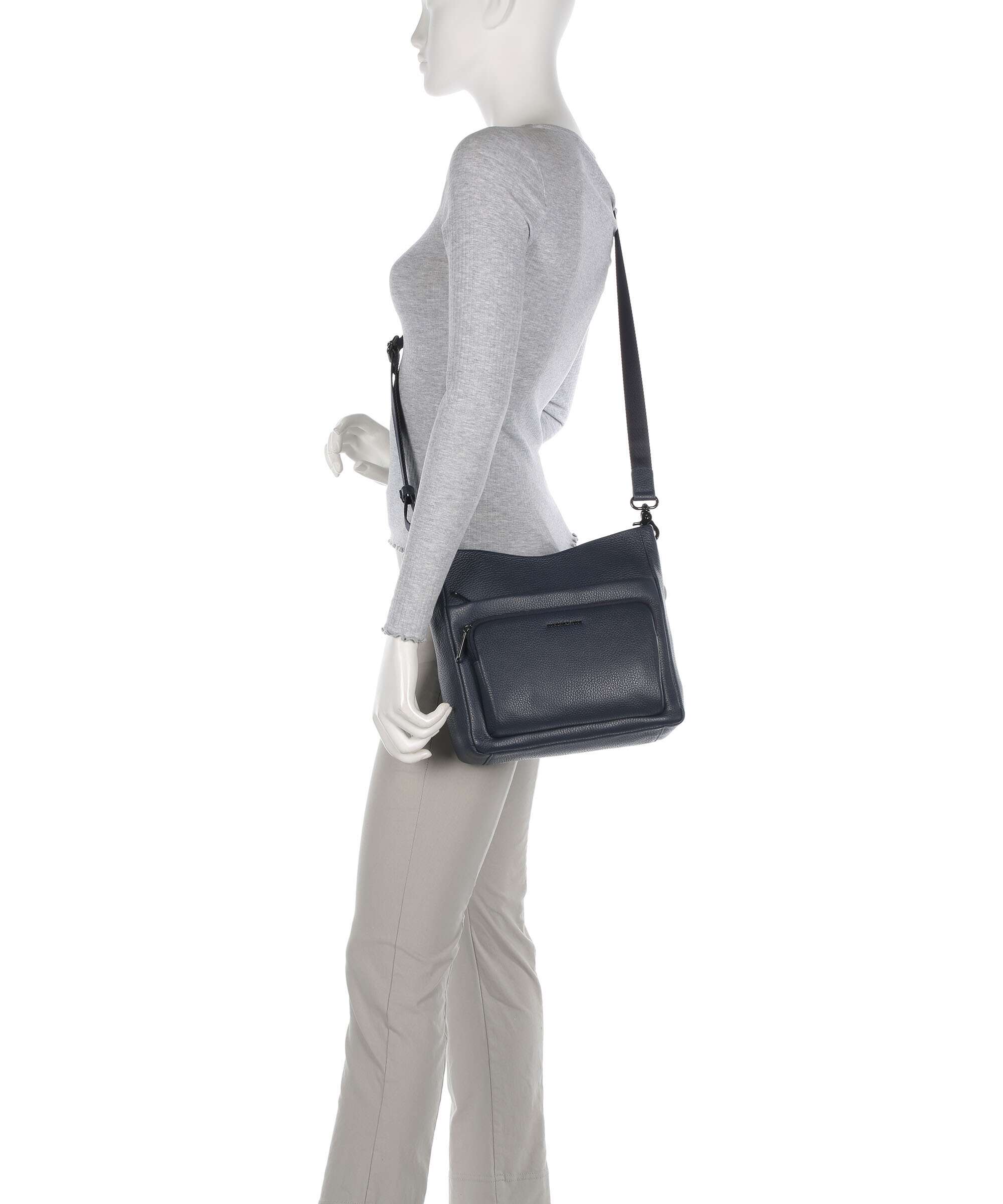 Mandarina Duck Mellow Leather Torba przez ramię dress blue - Image 3