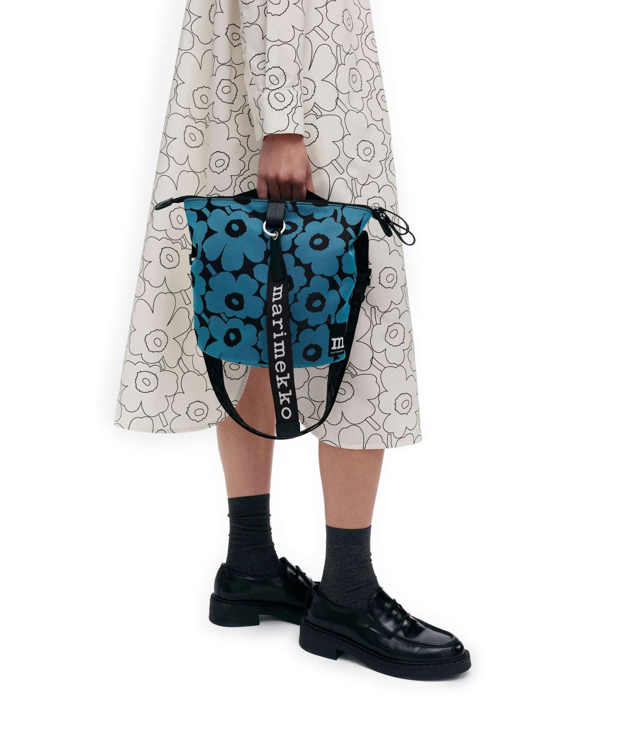 Marimekko Carry All Unikko Torba przez ramię blue/black - Image 3
