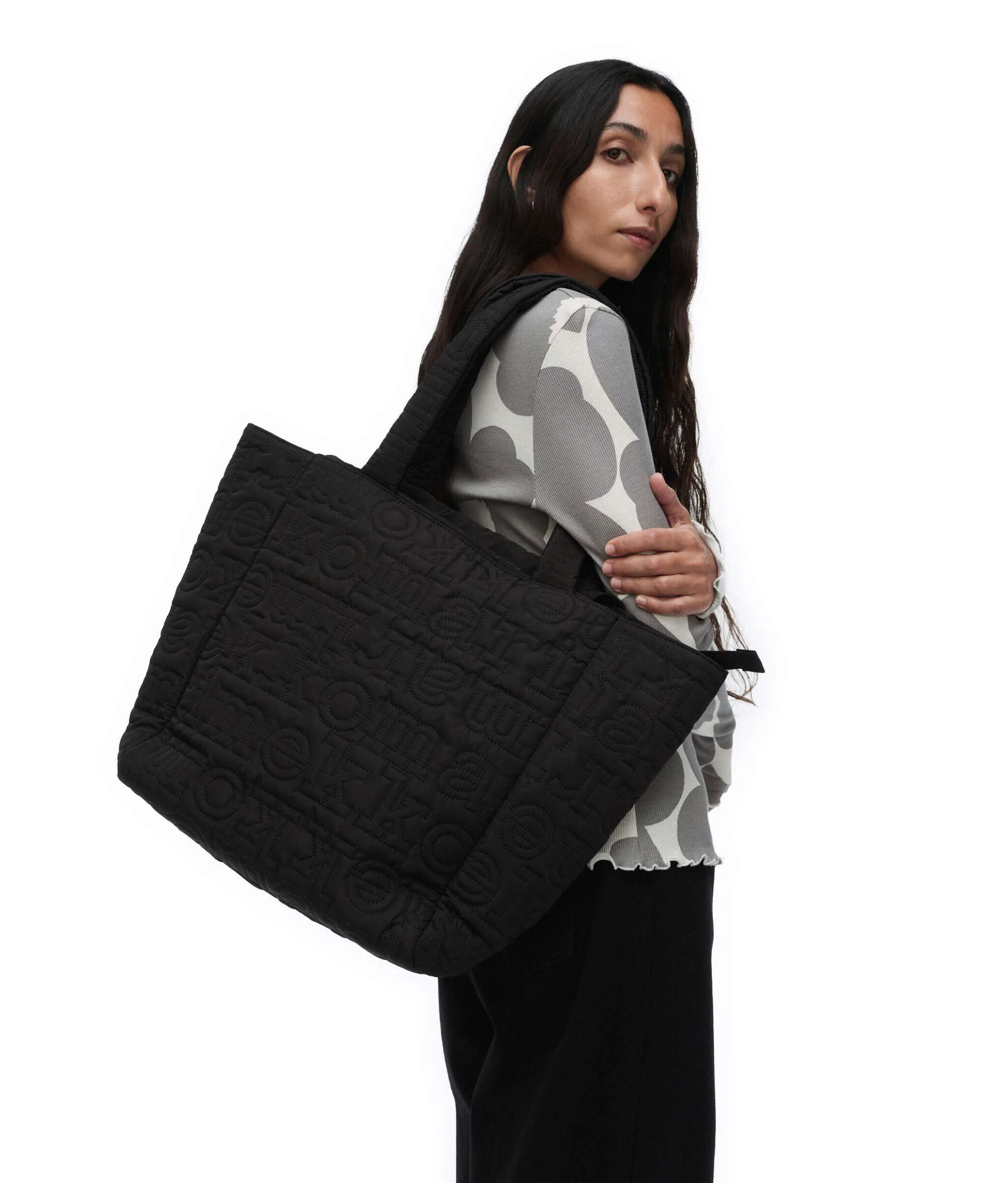 Marimekko Joy Logo M Torba na zakupy black - Image 3