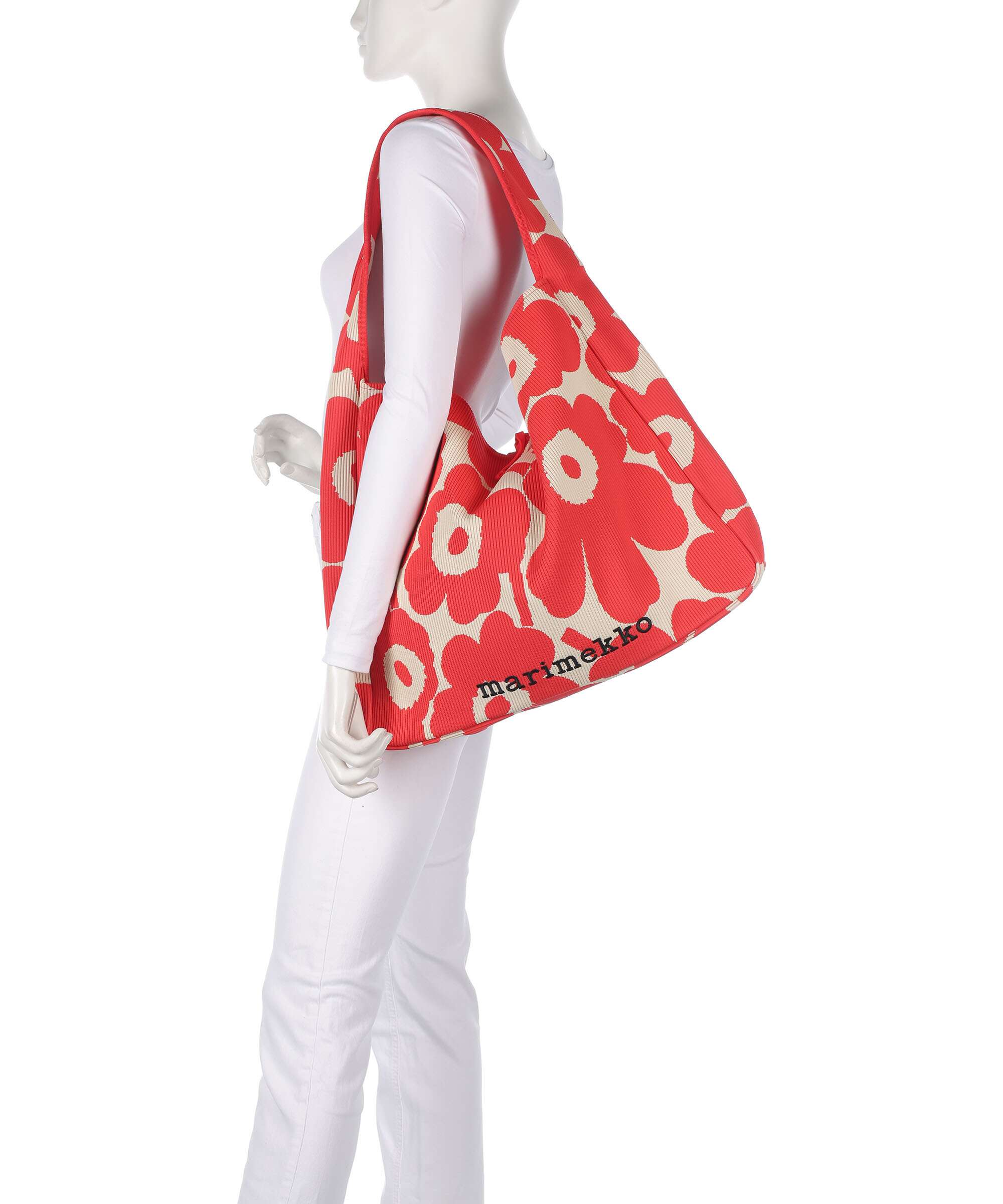 Marimekko Knitted Unikko Torebka worek pink/beige - Image 3