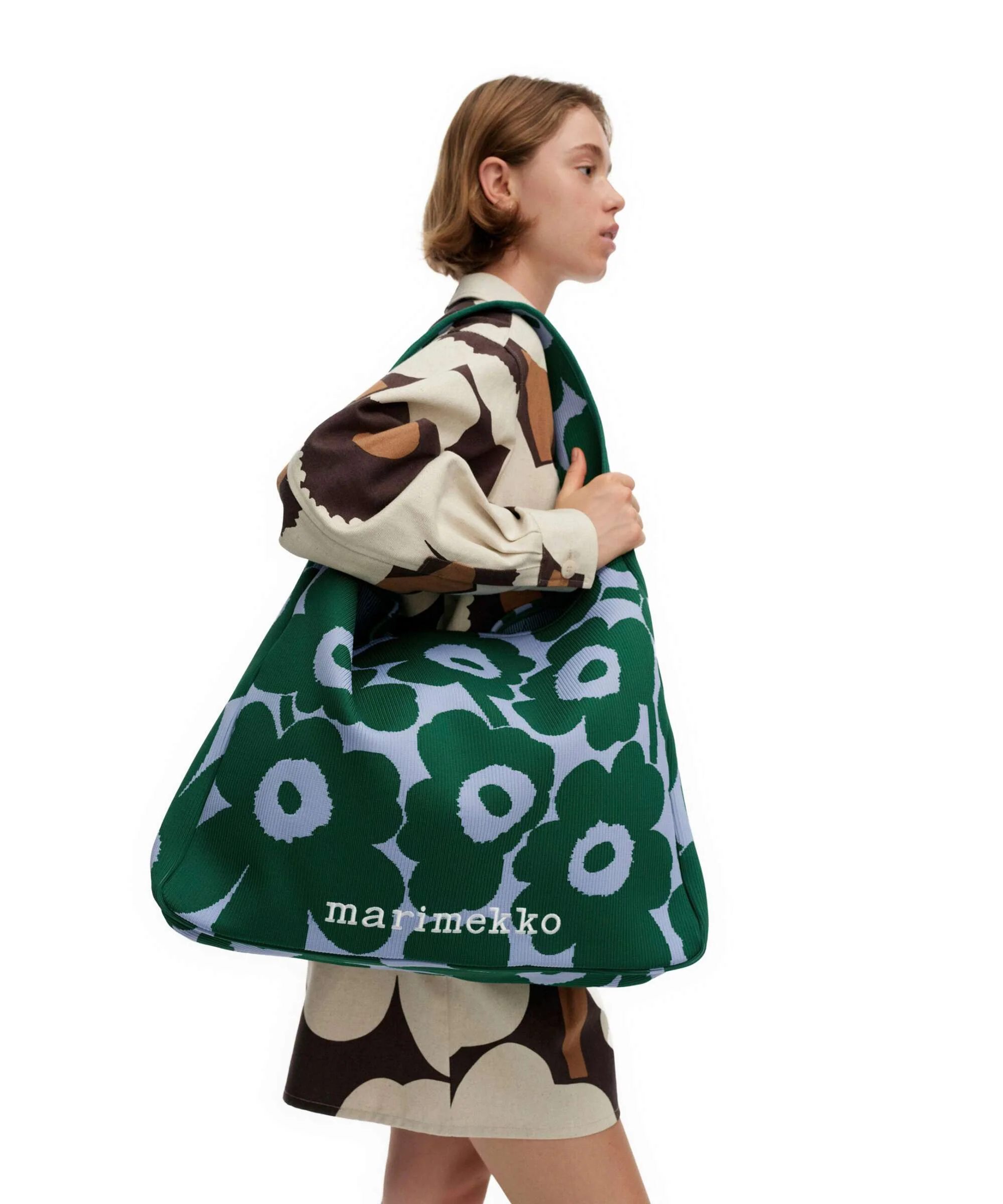 Marimekko Knitted Unikko Torebka worek dark green/blue - Image 3