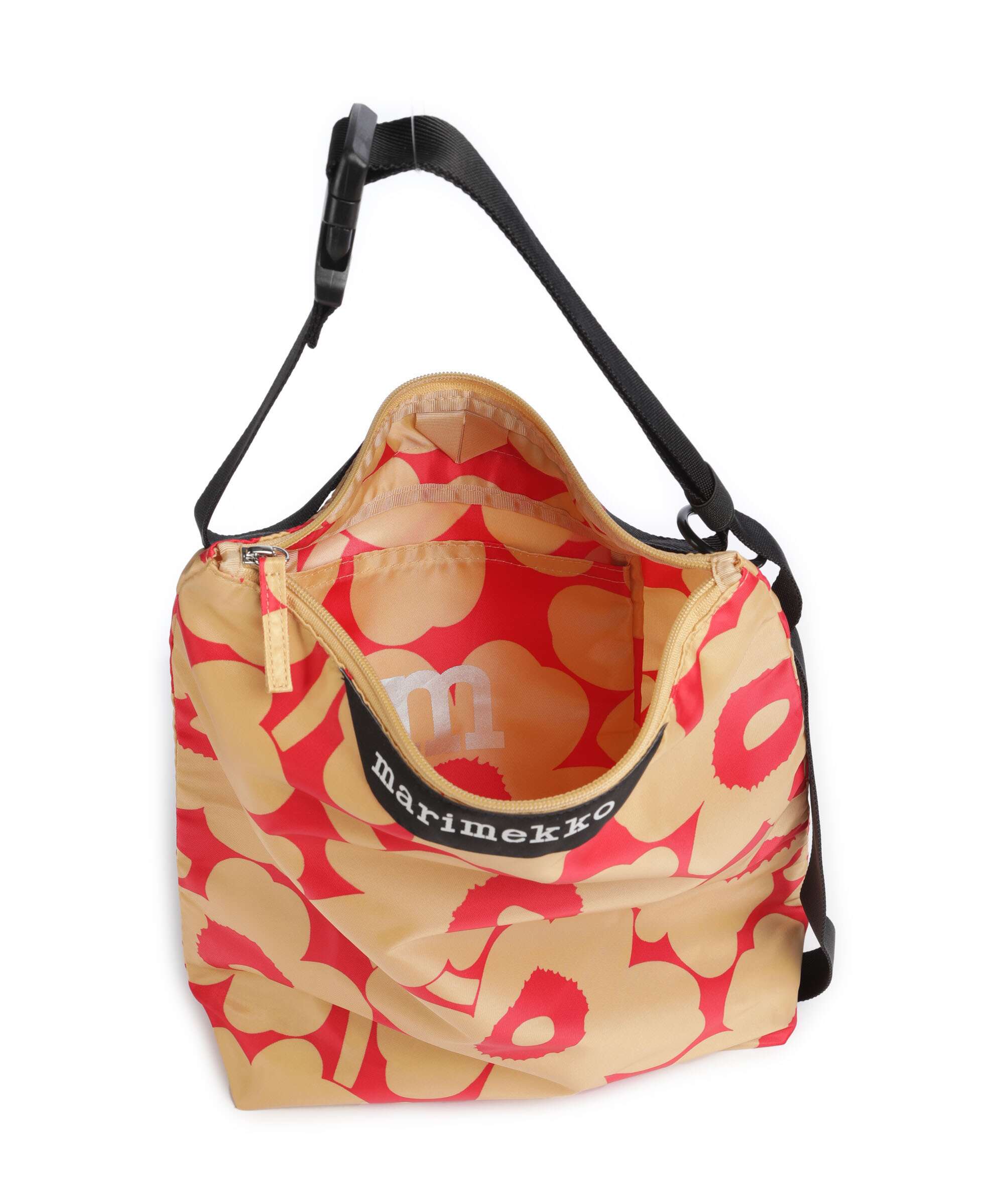Marimekko Neat Unikko M Torebka worek light brown/red - Image 5