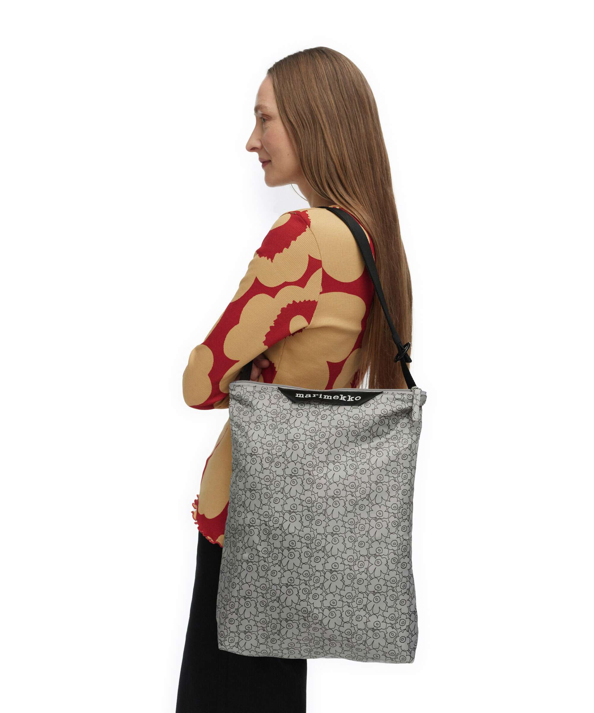 Marimekko Neat Unikko Piirto M Torebka worek grey/black - Image 3