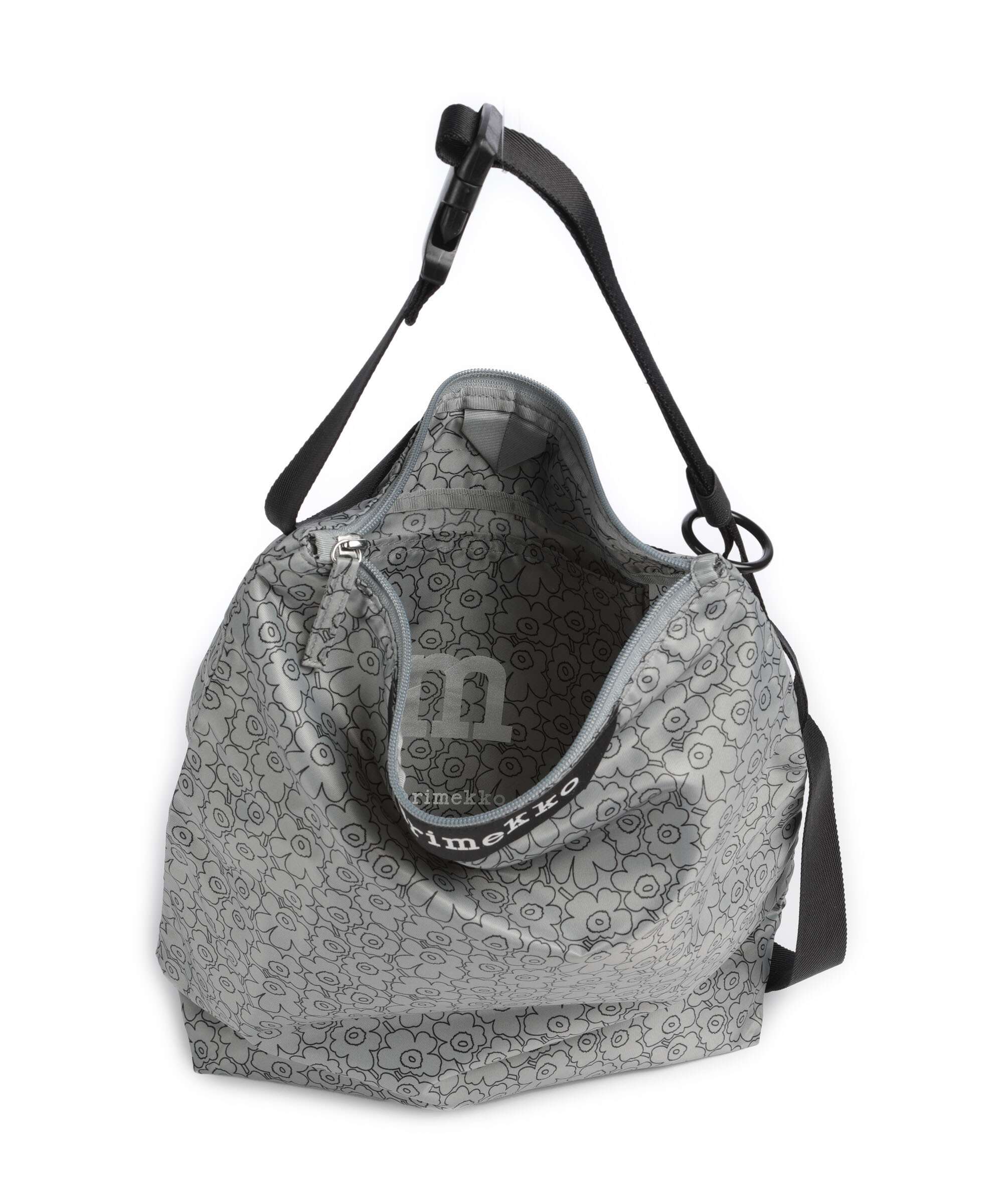 Marimekko Neat Unikko Piirto M Torebka worek grey/black - Image 5