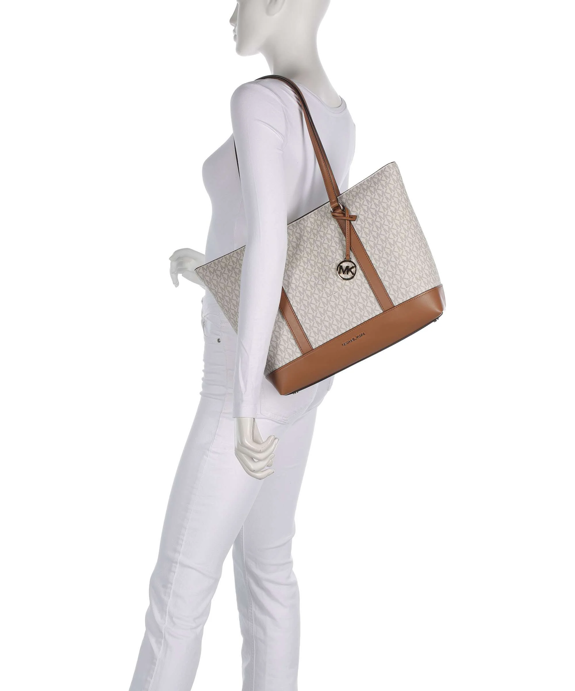 Michael Kors Andie Medium Torba na zakupy vanilla/acorn - Image 3